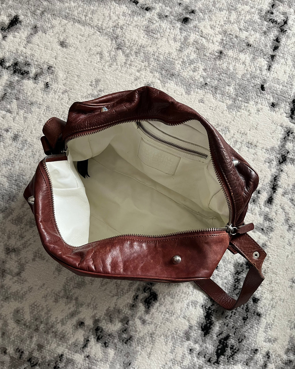2006 Maison Margiela x HM Elegance Unzipped Leather Shoulder Bag