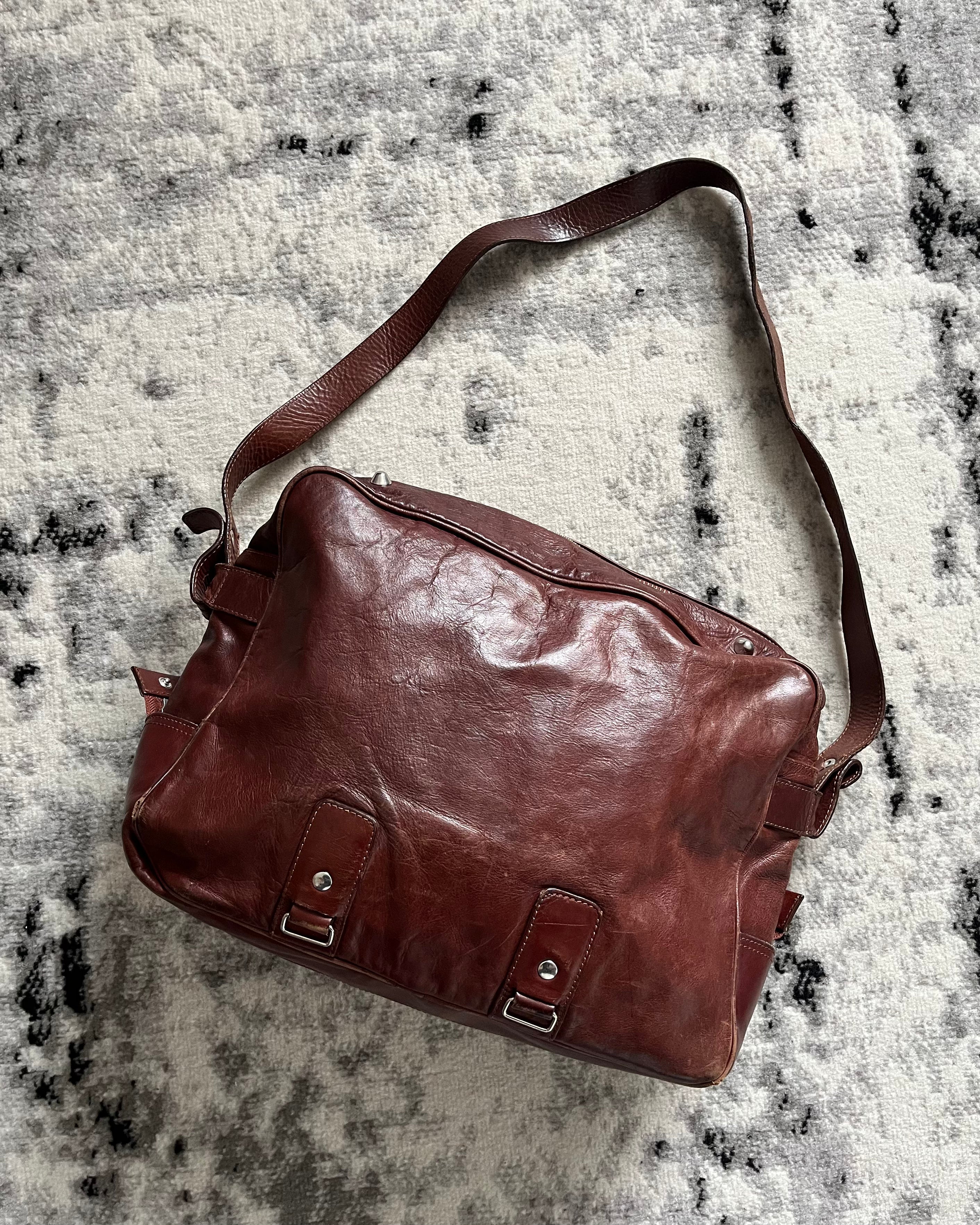 2006 Maison Margiela x HM Elegance Unzipped Leather Shoulder Bag