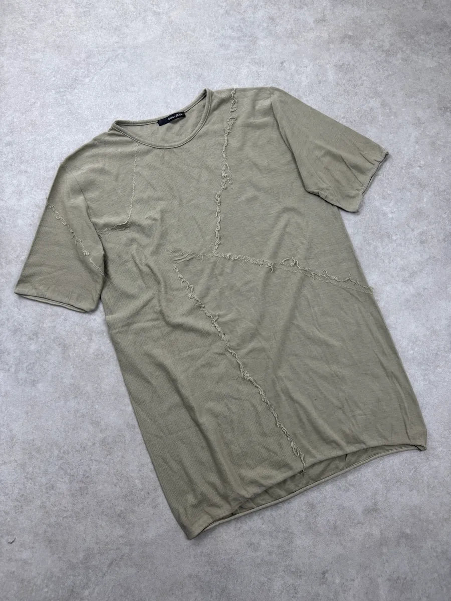 Giorgio Brato Khaki Cotton Distressed Seam T-Shirt njRlPvvc 3