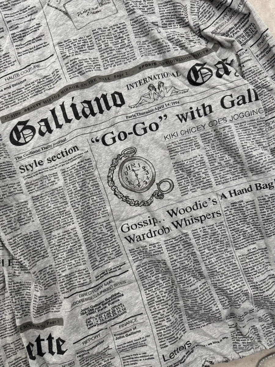 John Galliano Grey Magazine Newspaper Hoodie ZXMRGnd 6