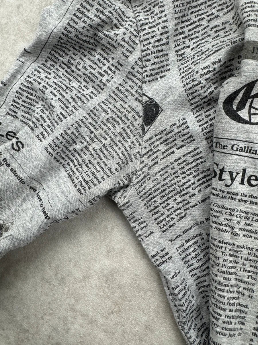 John Galliano Grey Magazine Newspaper Hoodie ZXMRGnd 8