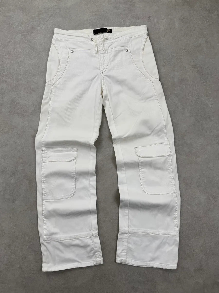 2000s Cavalli White Cargo 7/8 Pants snnDpRY 0