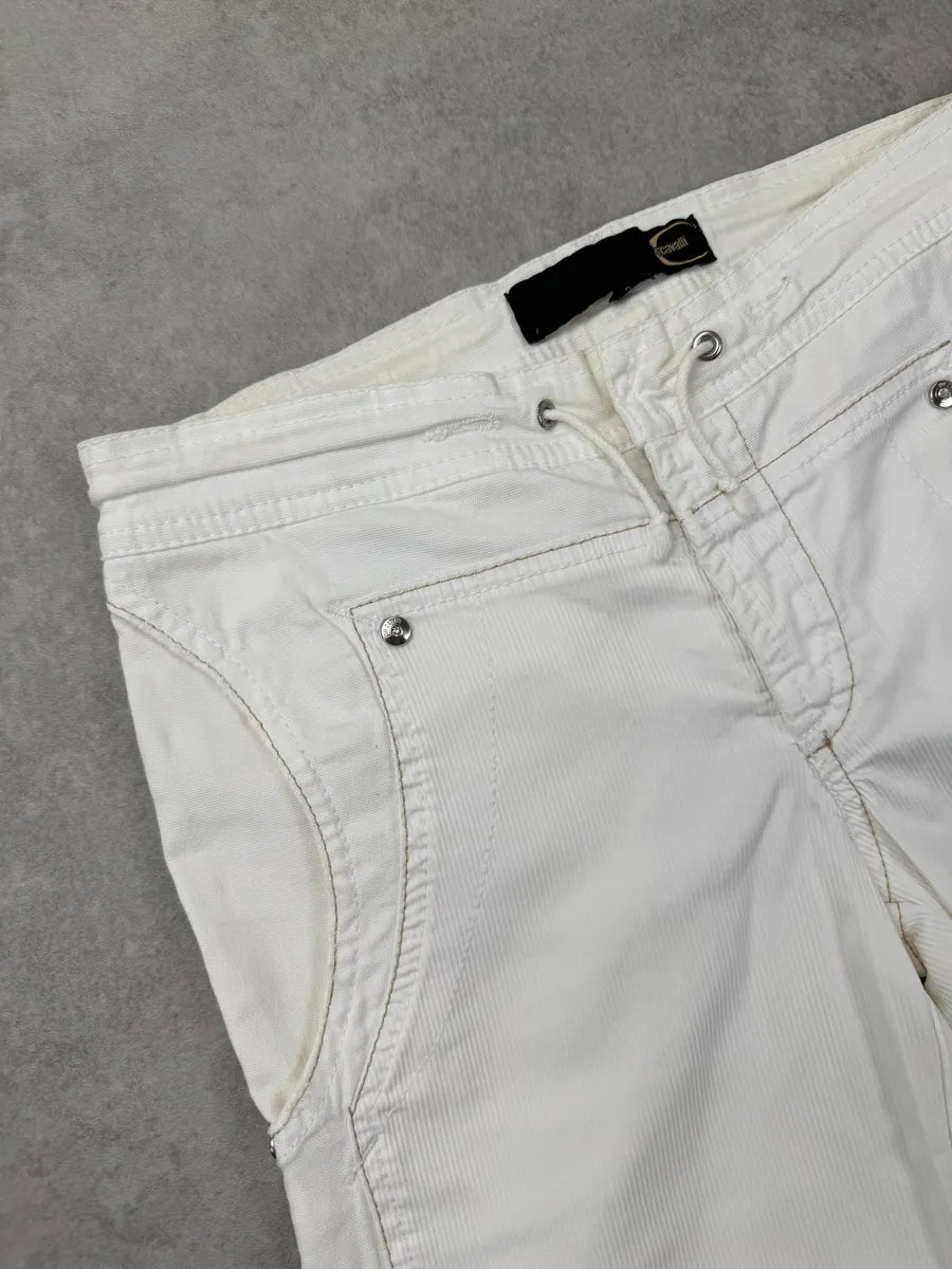 2000s Cavalli White Cargo 7/8 Pants snnDpRY 6