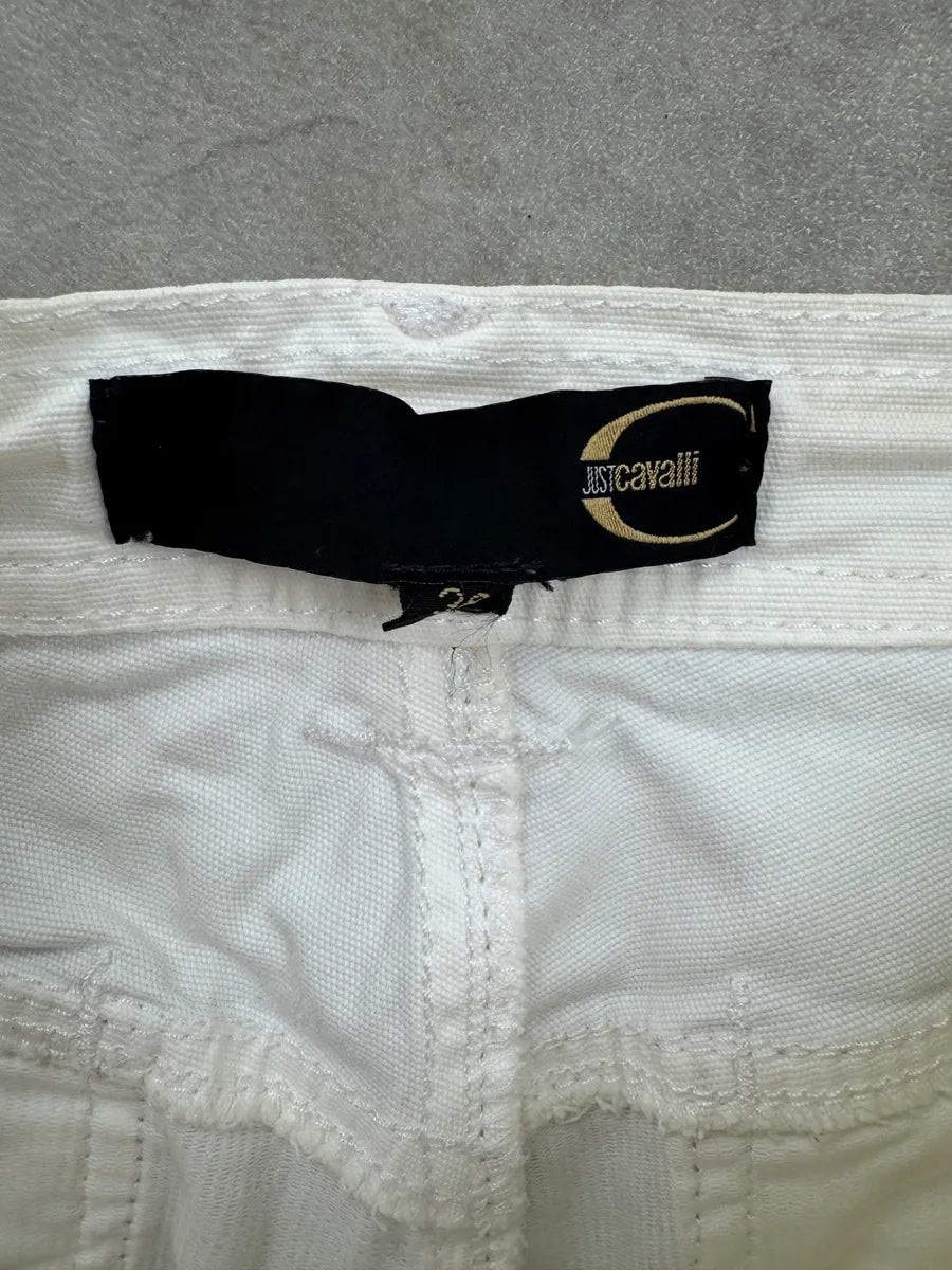 2000s Cavalli White Cargo 7/8 Pants snnDpRY 10