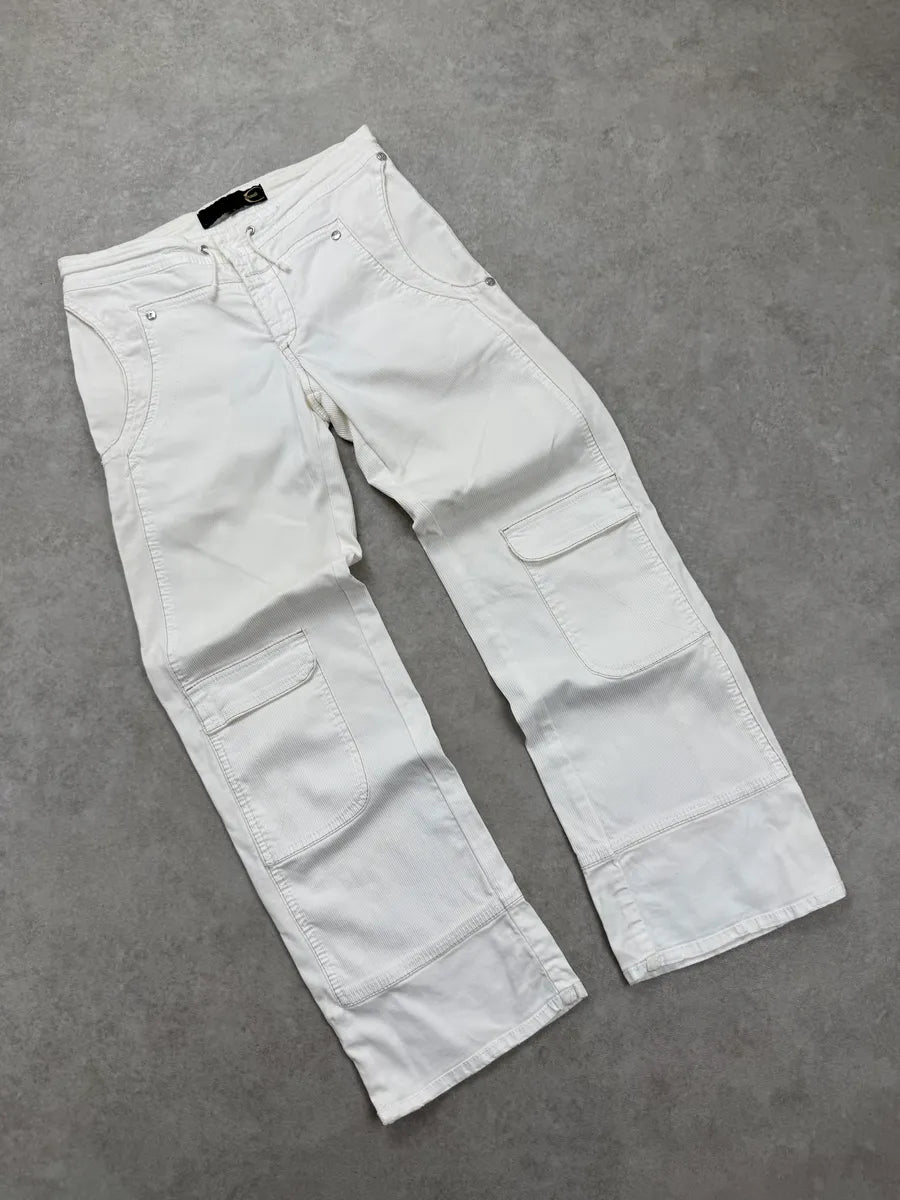 2000s Cavalli White Cargo 7/8 Pants snnDpRY 1