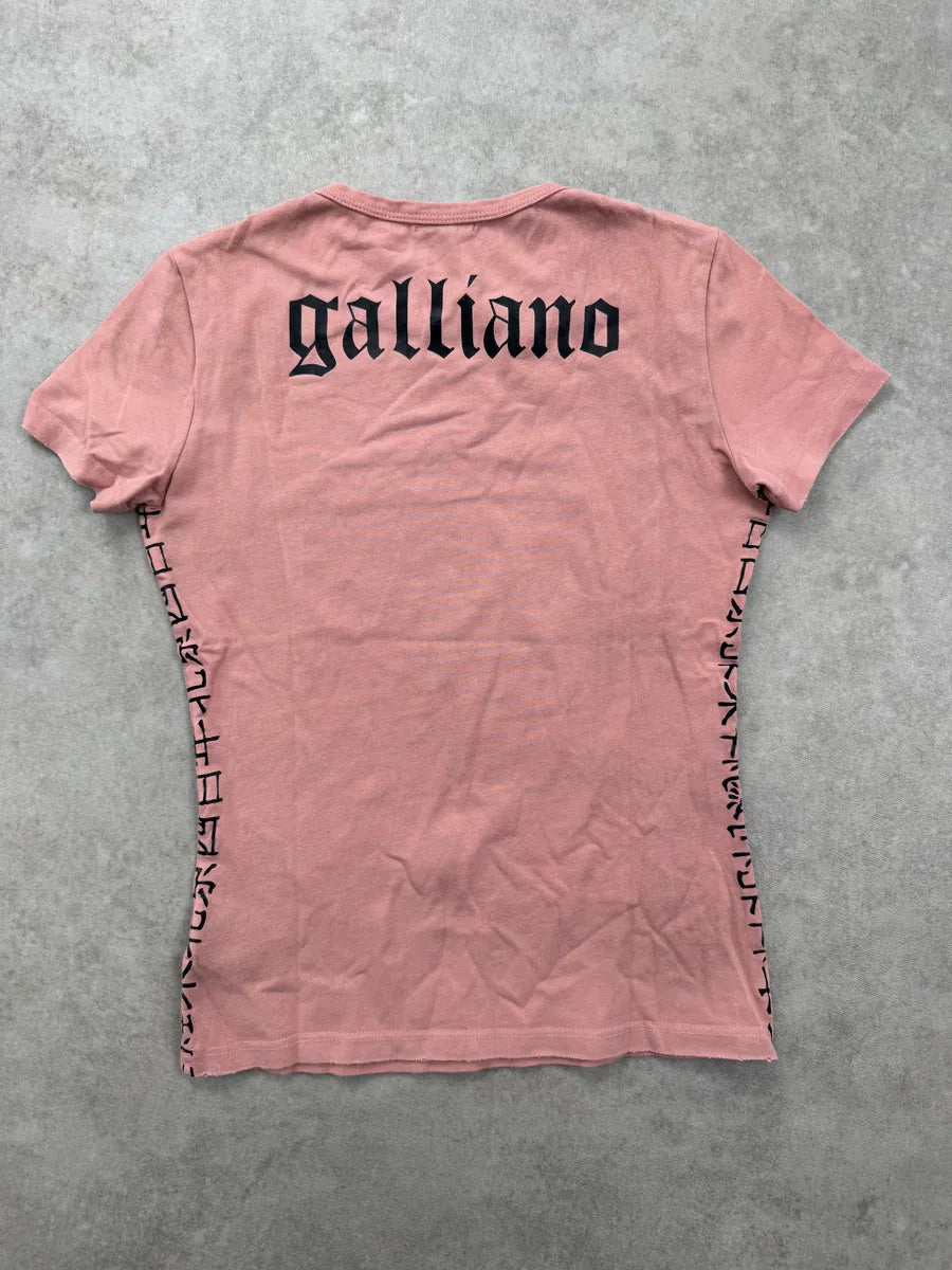 AW2008 Galliano Pink Cotton Portrait T-Shirt vgDvapq 4