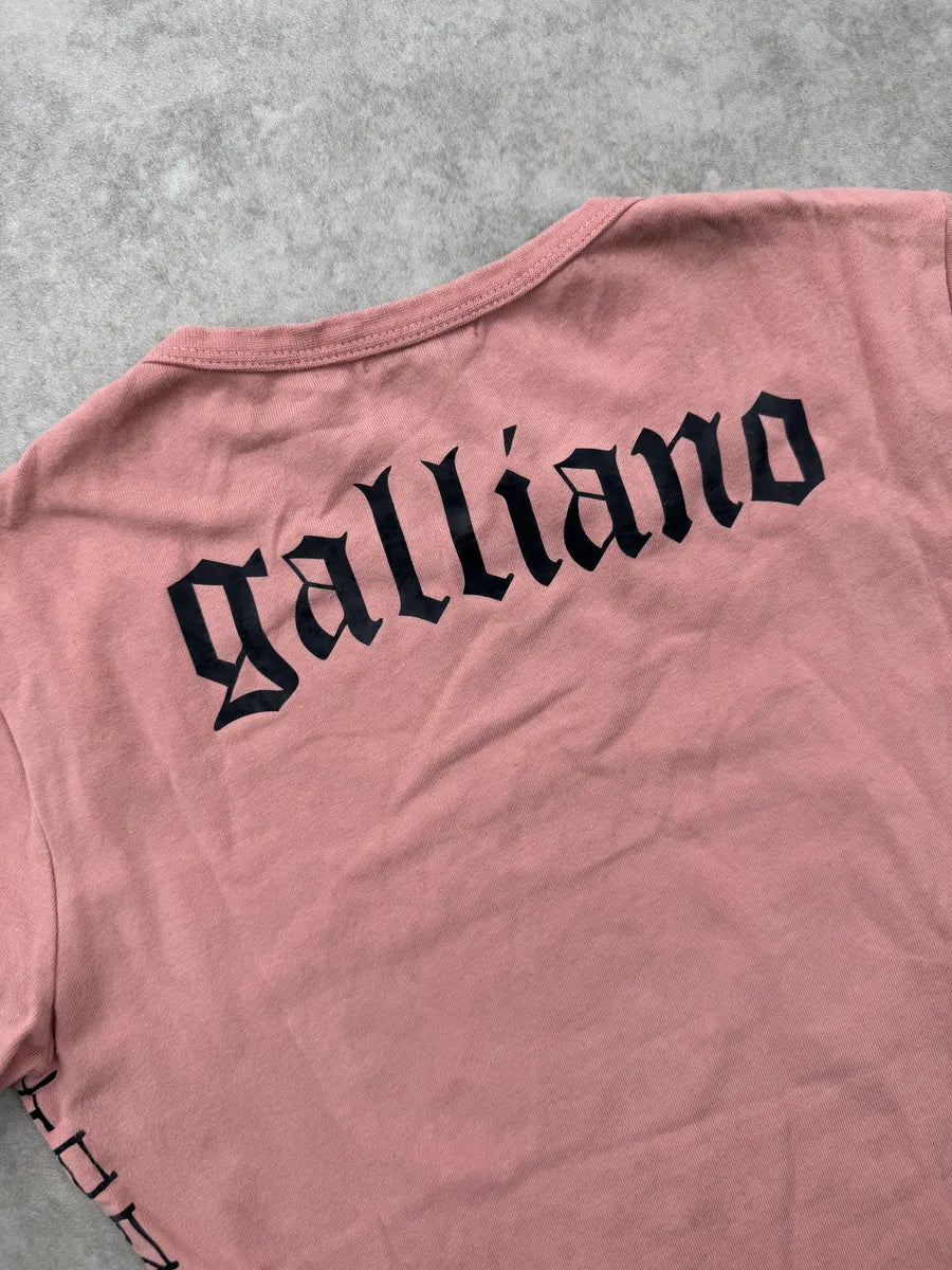 AW2008 Galliano Pink Cotton Portrait T-Shirt vgDvapq 6