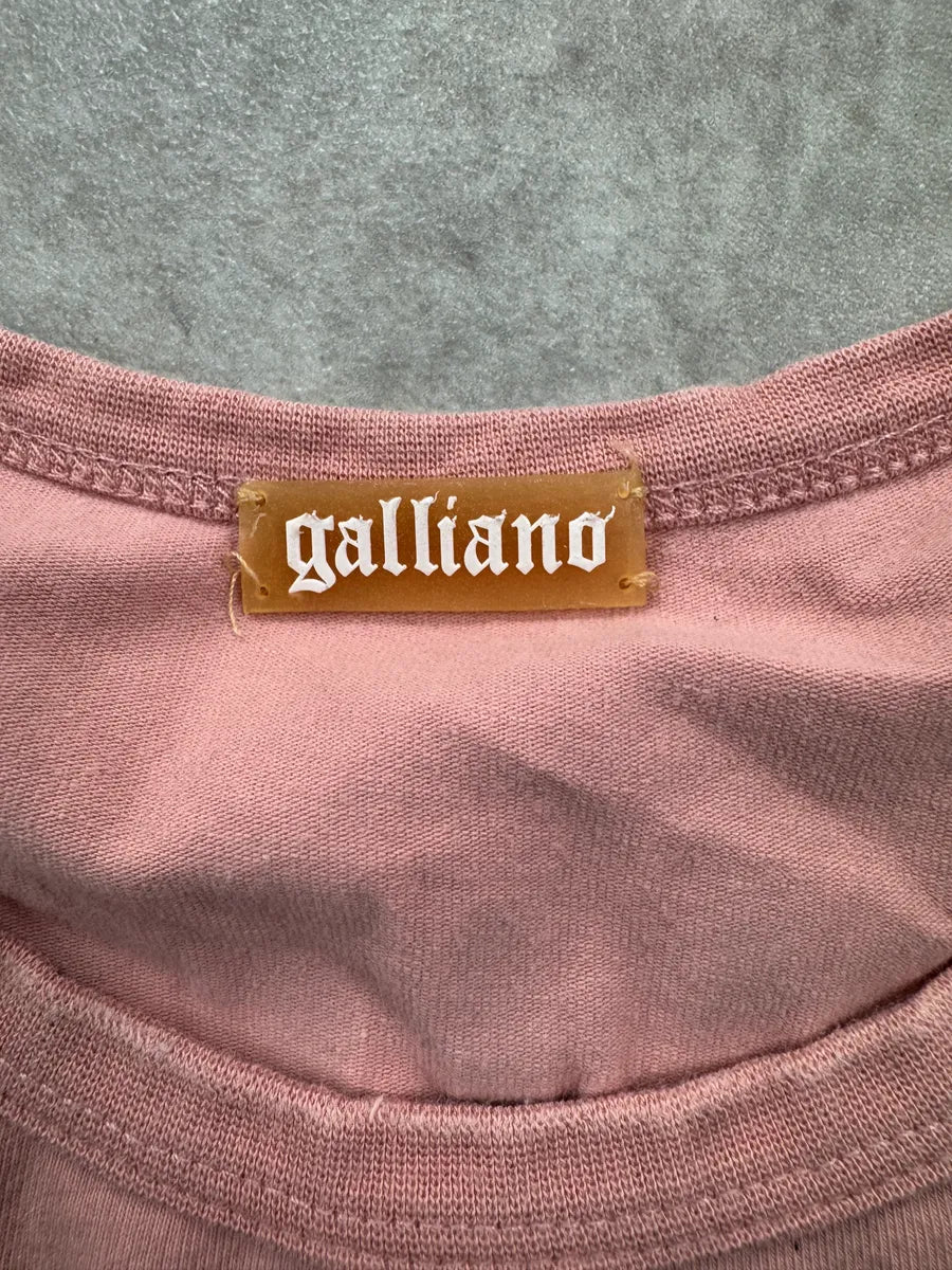AW2008 Galliano Pink Cotton Portrait T-Shirt vgDvapq 8