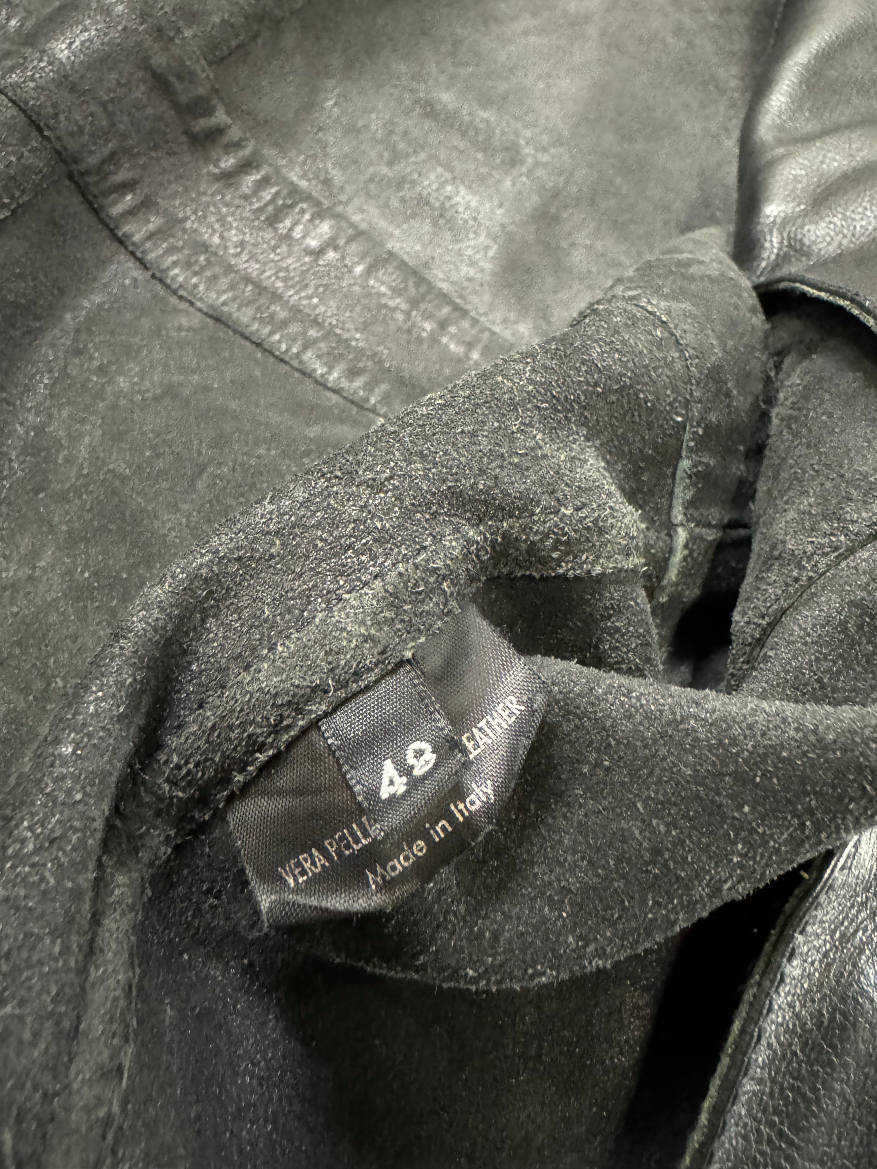 AW2004 Gucci Black Cafe Moto Biker Leather Jacket by Tom Ford  (S)