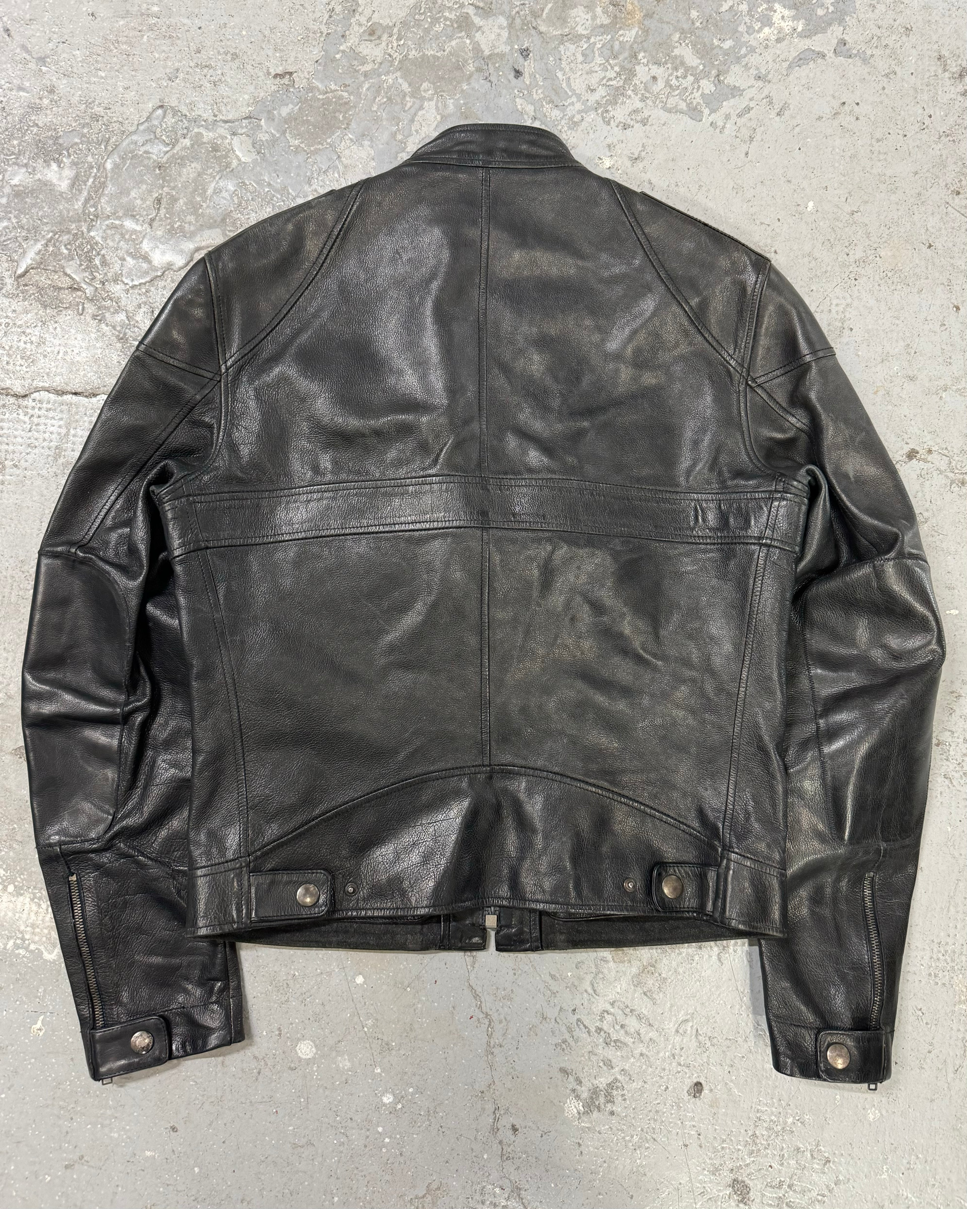 AW2004 Gucci Black Cafe Moto Biker Leather Jacket by Tom Ford AW2004 Gucci Black Cafe Moto Biker Leather Jacket by Tom Ford