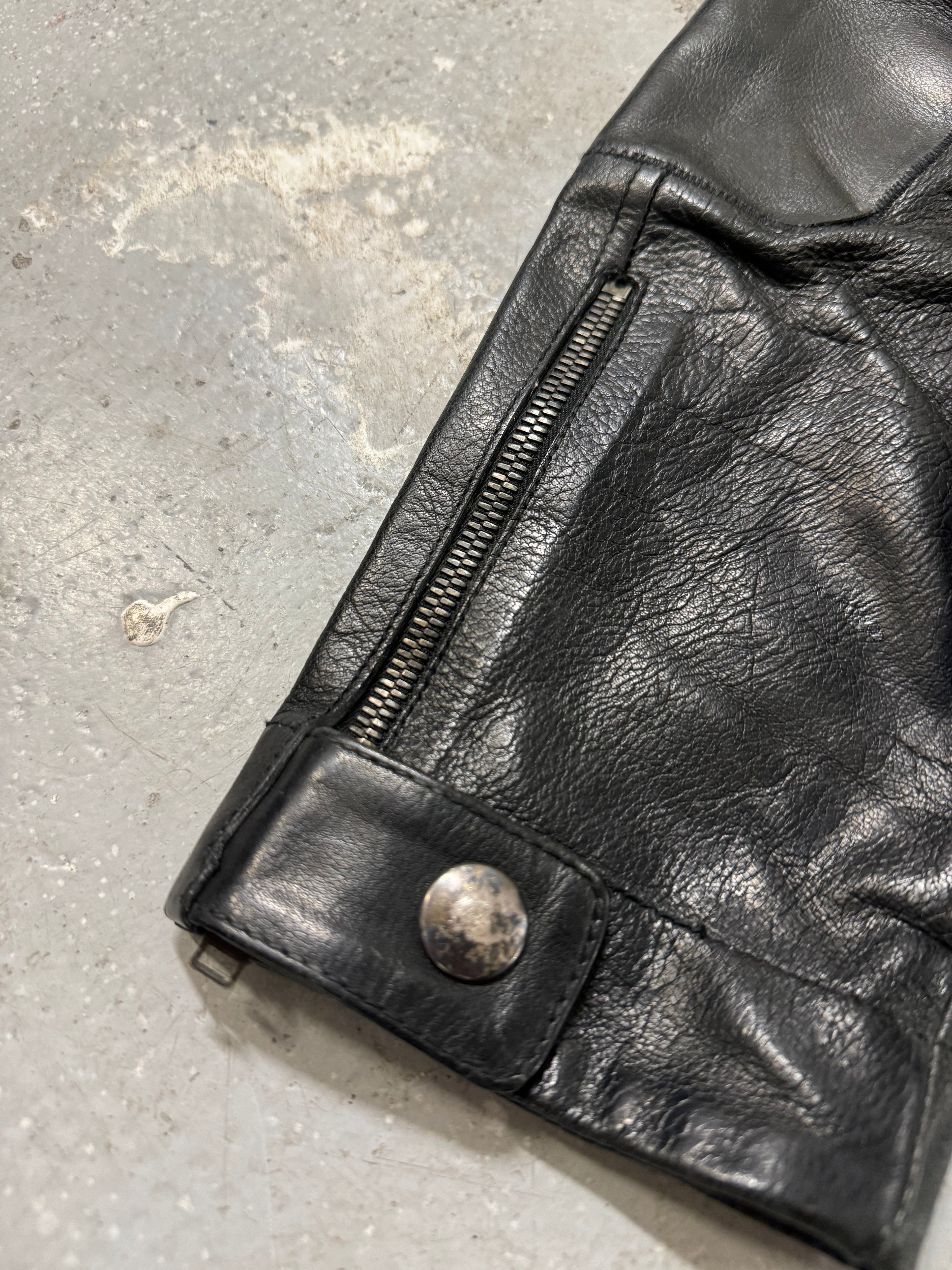AW2004 Gucci Black Cafe Moto Biker Leather Jacket by Tom Ford  (S)