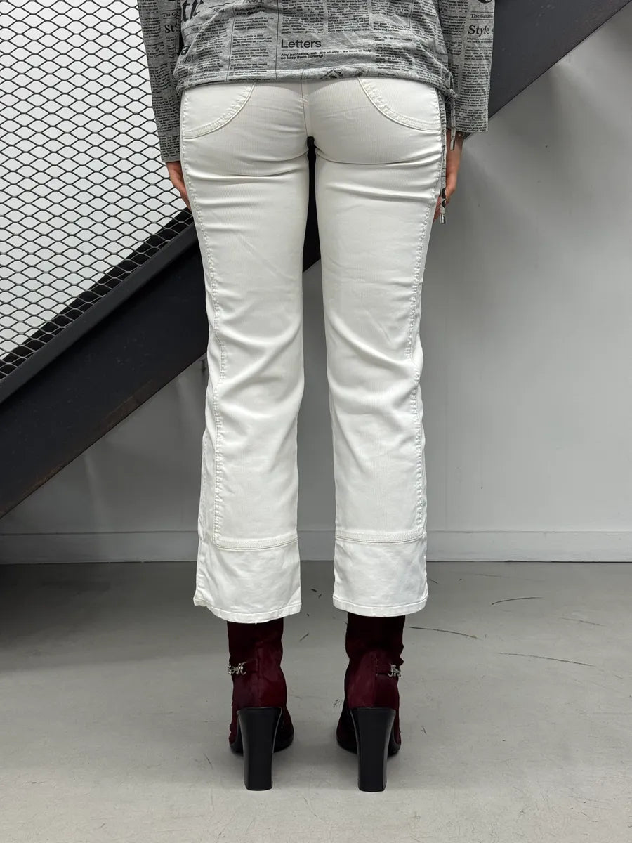 2000s Cavalli White Cargo 7/8 Pants snnDpRY 5