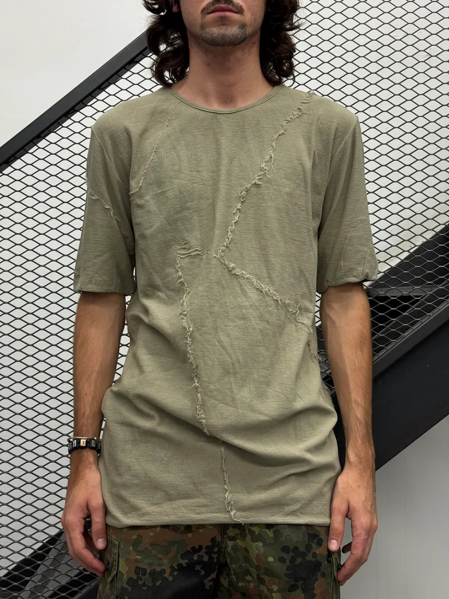 Giorgio Brato Khaki Cotton Distressed Seam T-Shirt njRlPvvc 0