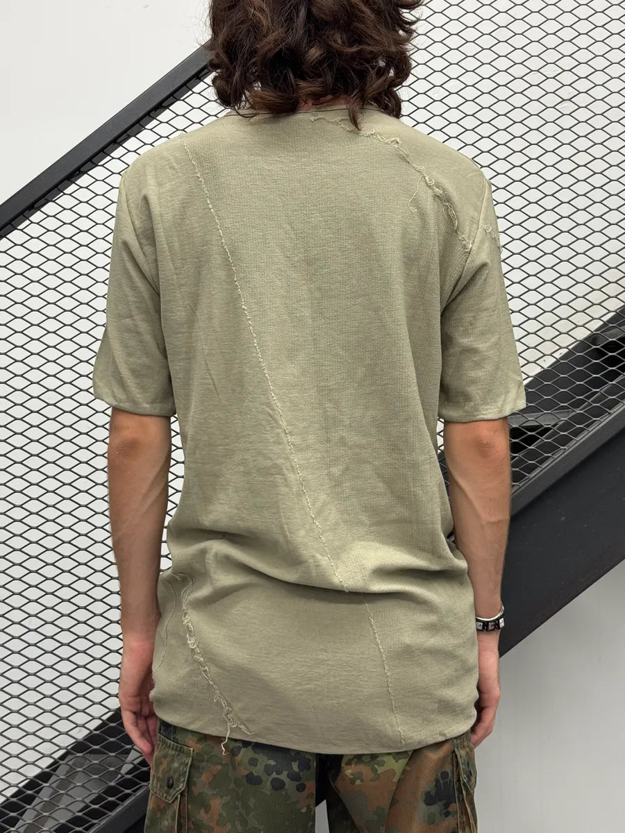 Giorgio Brato Khaki Cotton Distressed Seam T-Shirt njRlPvvc 1