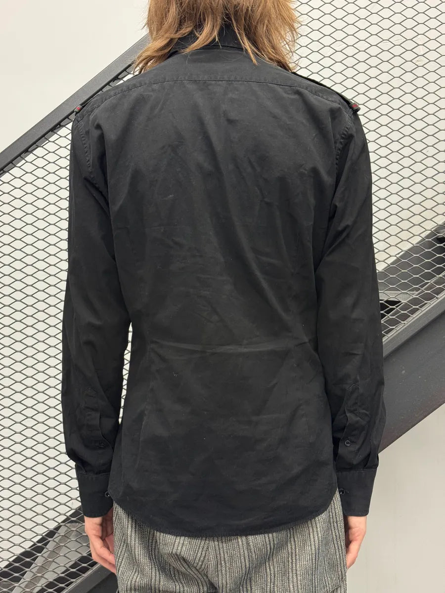 2000s Gucci Black Officer Military Stripe Shirt avetnXFR 2