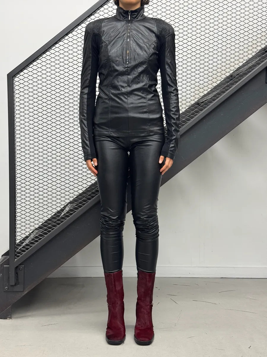 Plein Sud Jeans Black Coated Moto Top Jacket TgNWrCVI 0