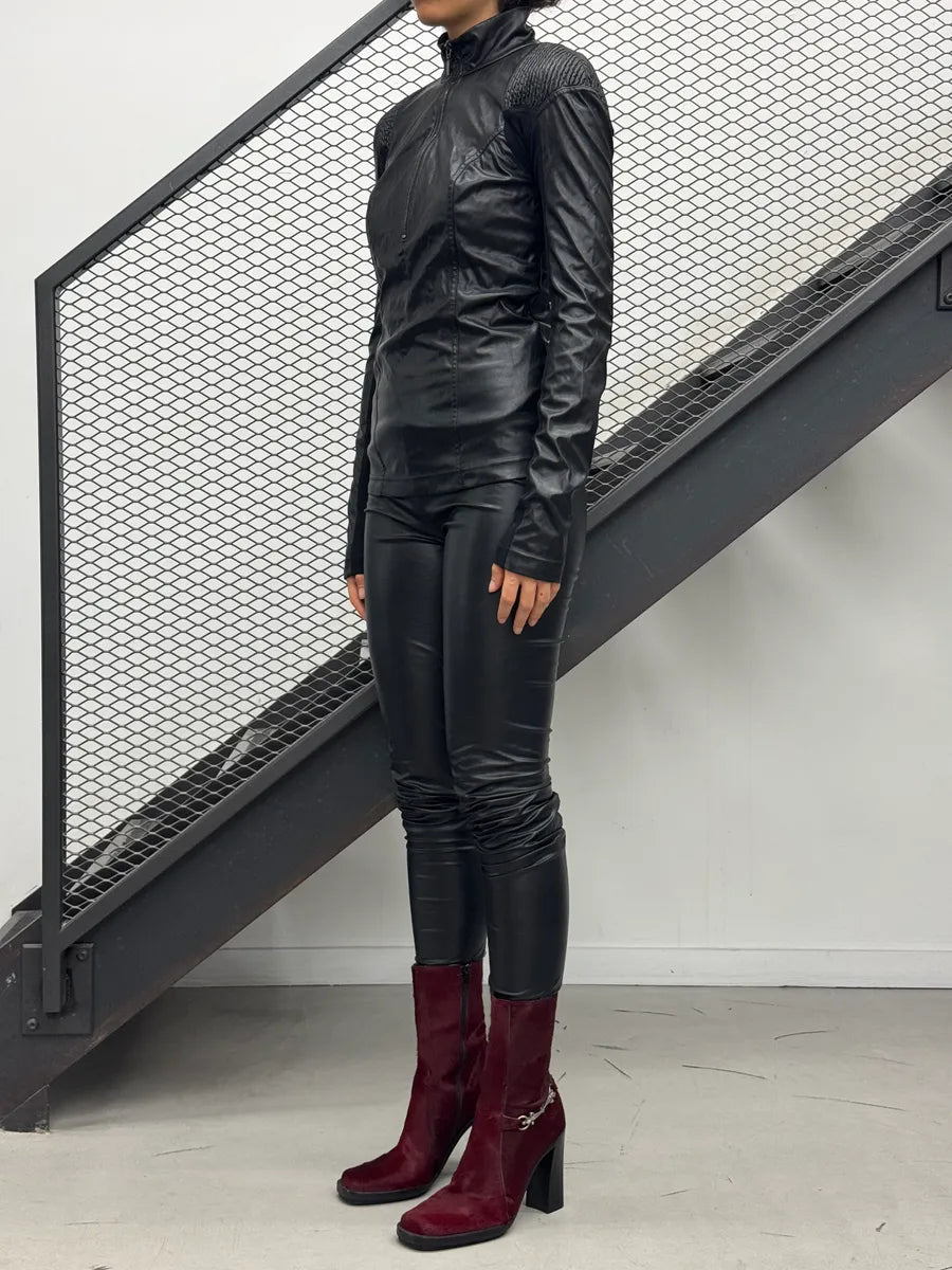 Plein Sud Jeans Black Coated Moto Top Jacket TgNWrCVI 1