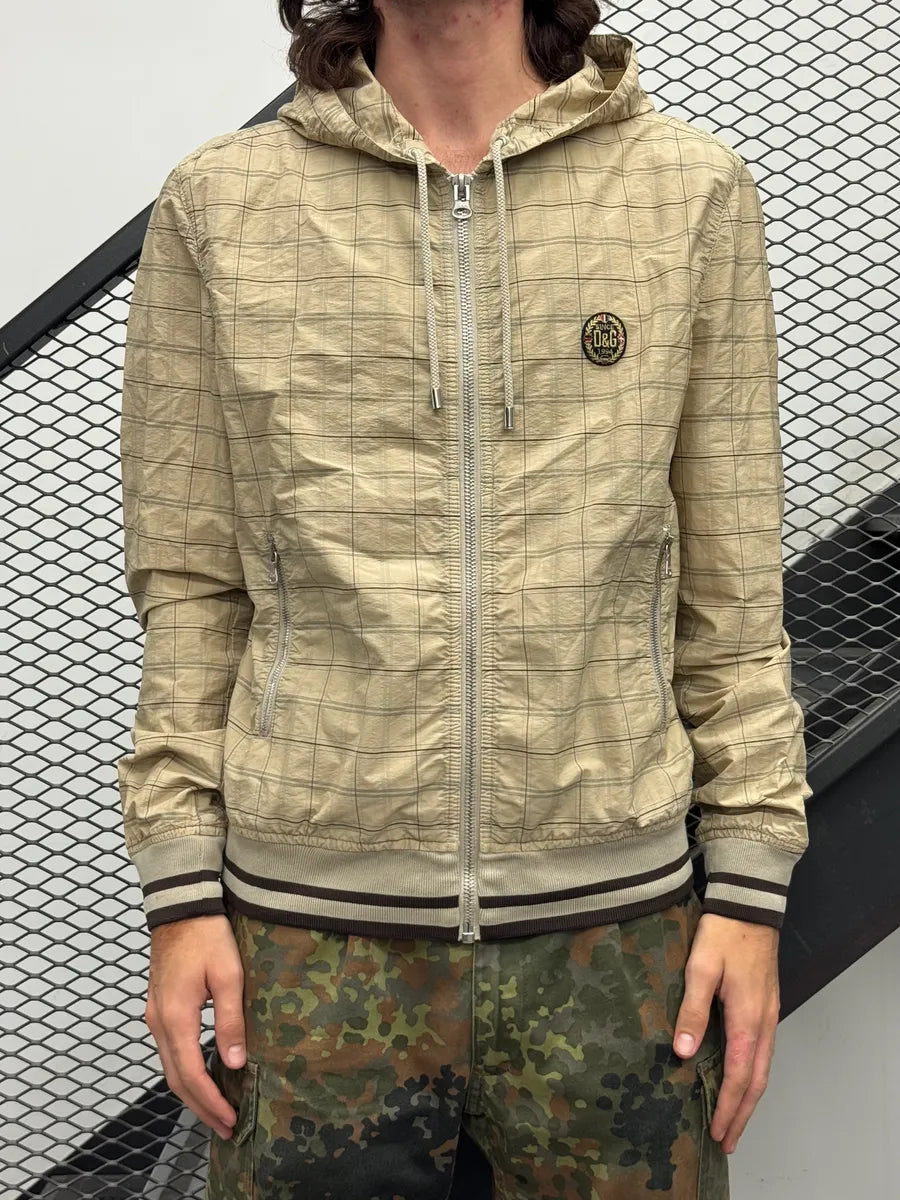 Dolce & Gabbana Beige Cotton Checked Patch Light Jacket qdROcXFz 1