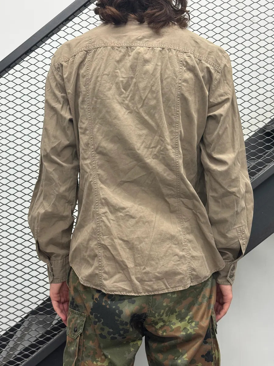 SS2003 Dolce & Gabbana Taupe Military Utility Pocket Shirt GeaABDVL 1