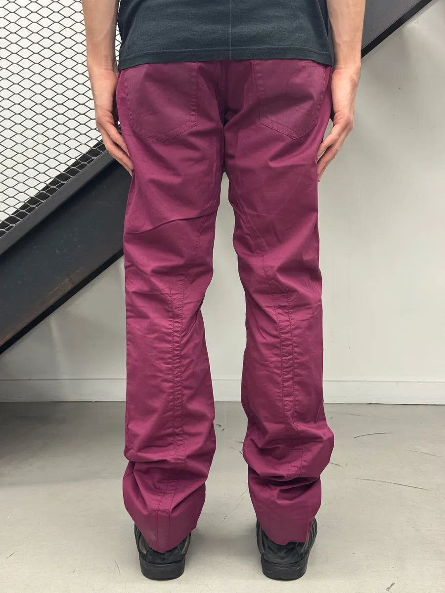SS2008 Roberto Cavalli Burgundy Coated-Panel Pants HHuNMfD 6