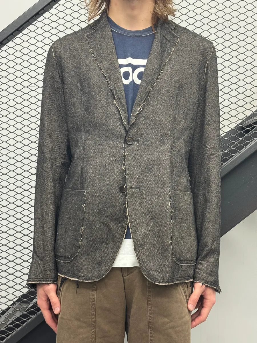 Dolce & Gabbana Grey Wool Distressed Blazer Jacket eaoemphF 1