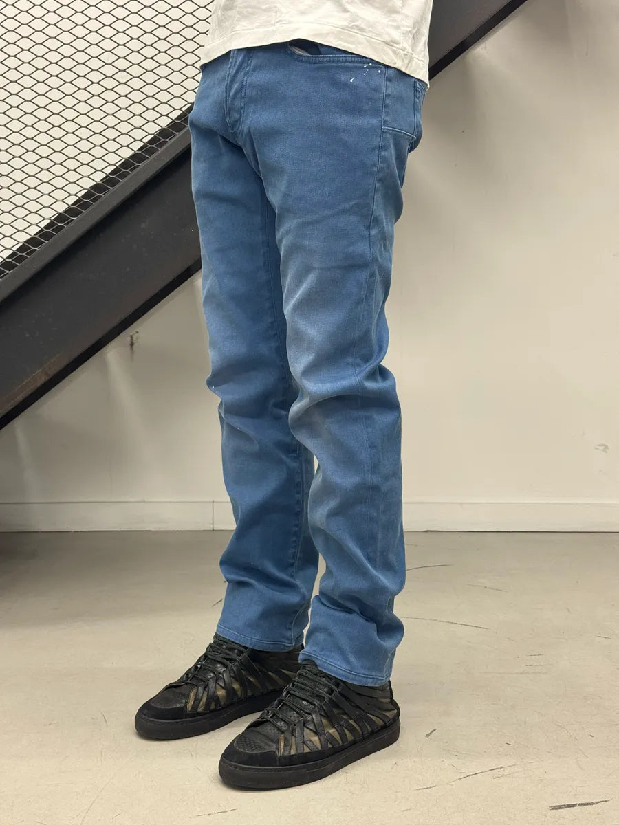 2010s Dior Blue Paint-Splatter Denim Jeans oPrUzQb 2