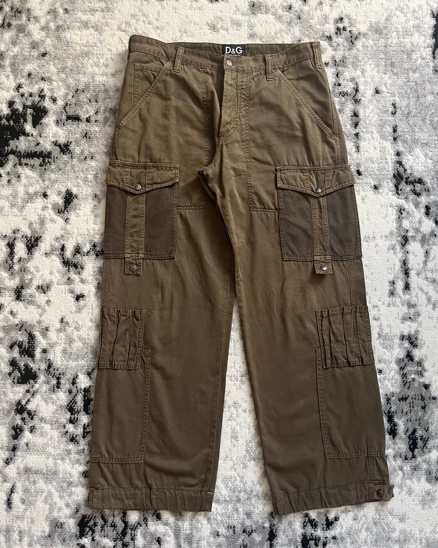 SS03 Dolce & Gabbana Combat Red Label Cargo Olive Pants (L)