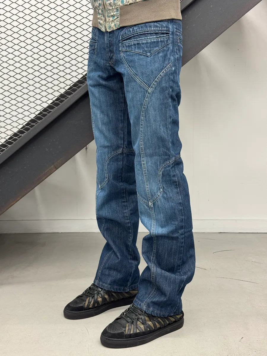 2000s Roberto Cavalli Blue Denim Panelled Jeans oimYoQrF 1
