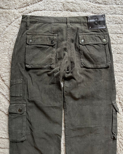 AW04 Dolce & Gabbana Olive Velvet Cargo Pants (S)