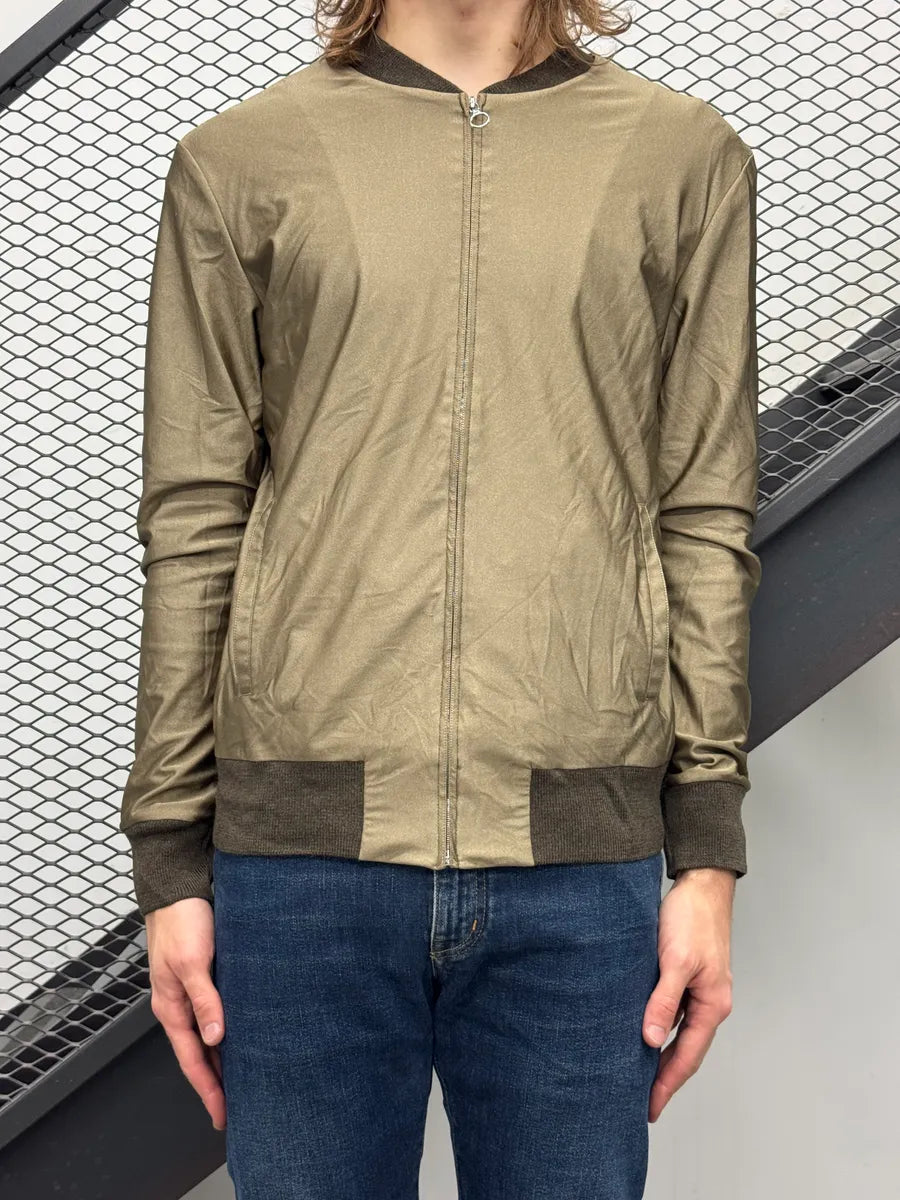 FW2015 Acne Studios Khaki Nylon Contrast Rib Light Jacket oDSyOBgo 1