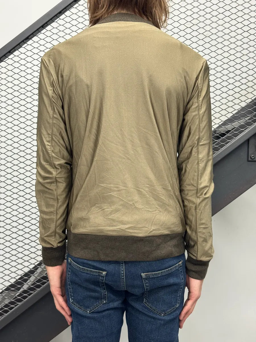 FW2015 Acne Studios Khaki Nylon Contrast Rib Light Jacket oDSyOBgo 2