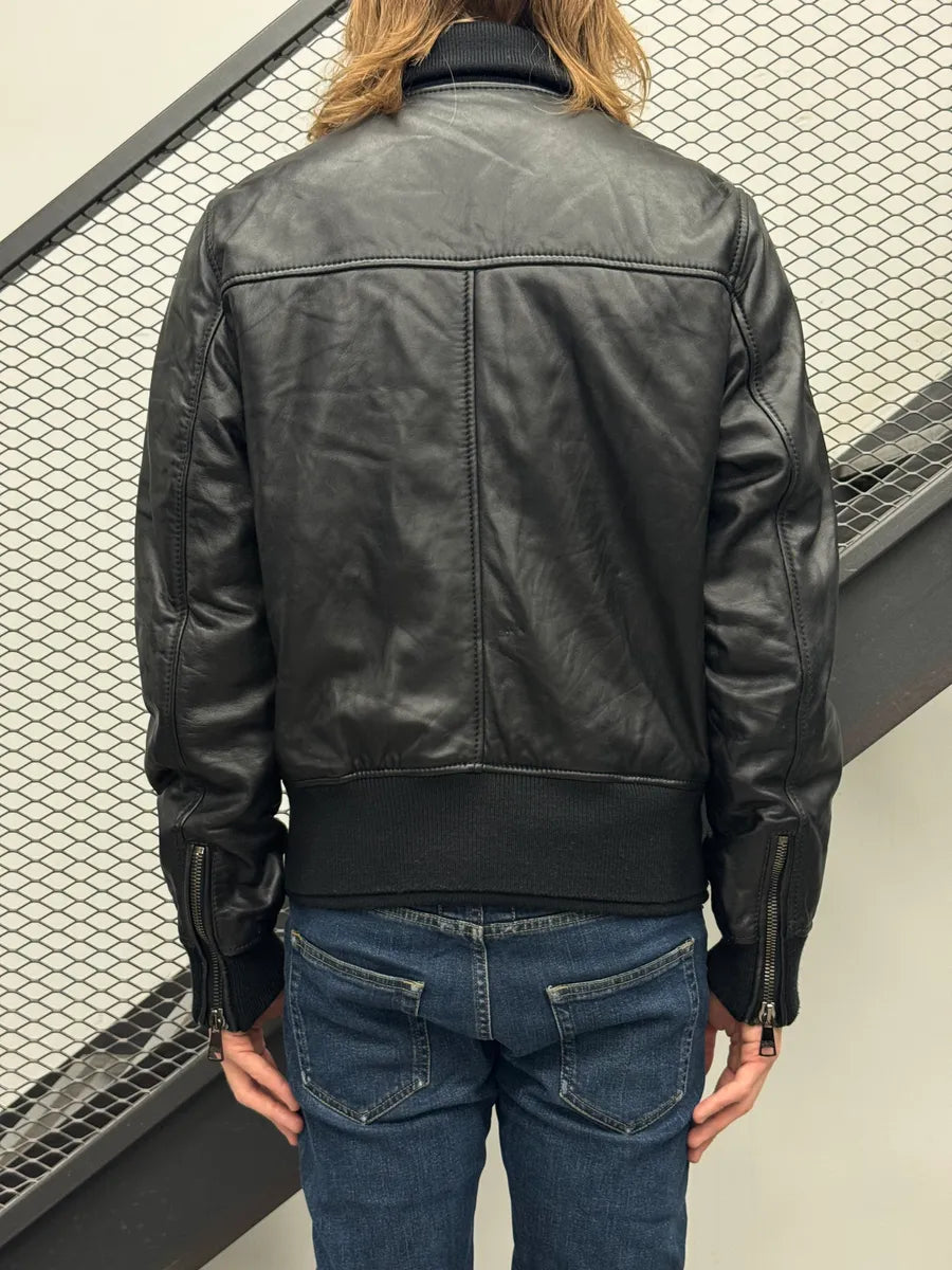 2000s Dolce & Gabbana Black Sheepskin Leather Multi-Pocket Mafia Jacket ebyptIP 4