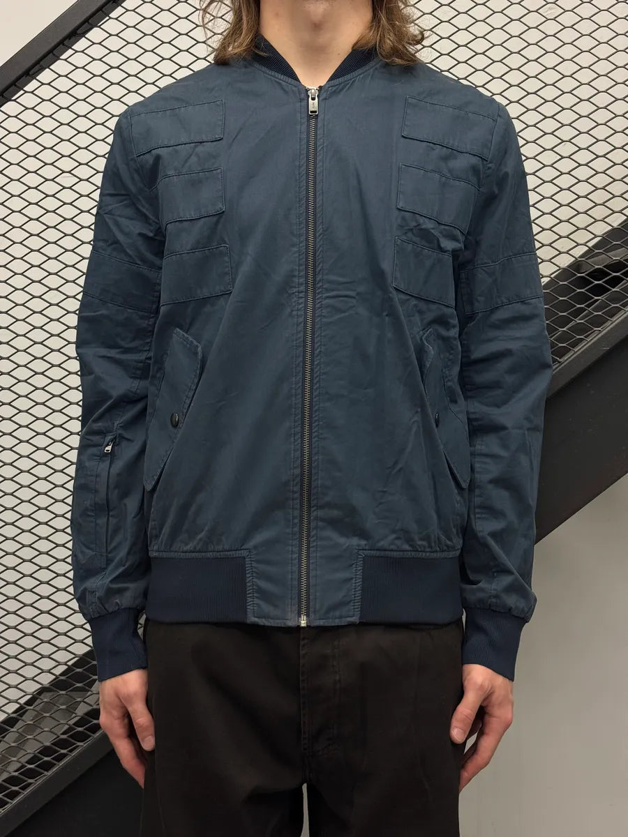 Damir Doma Slate Blue Nylon Multi-Pocket Bomber Jacket vkguNRM 3