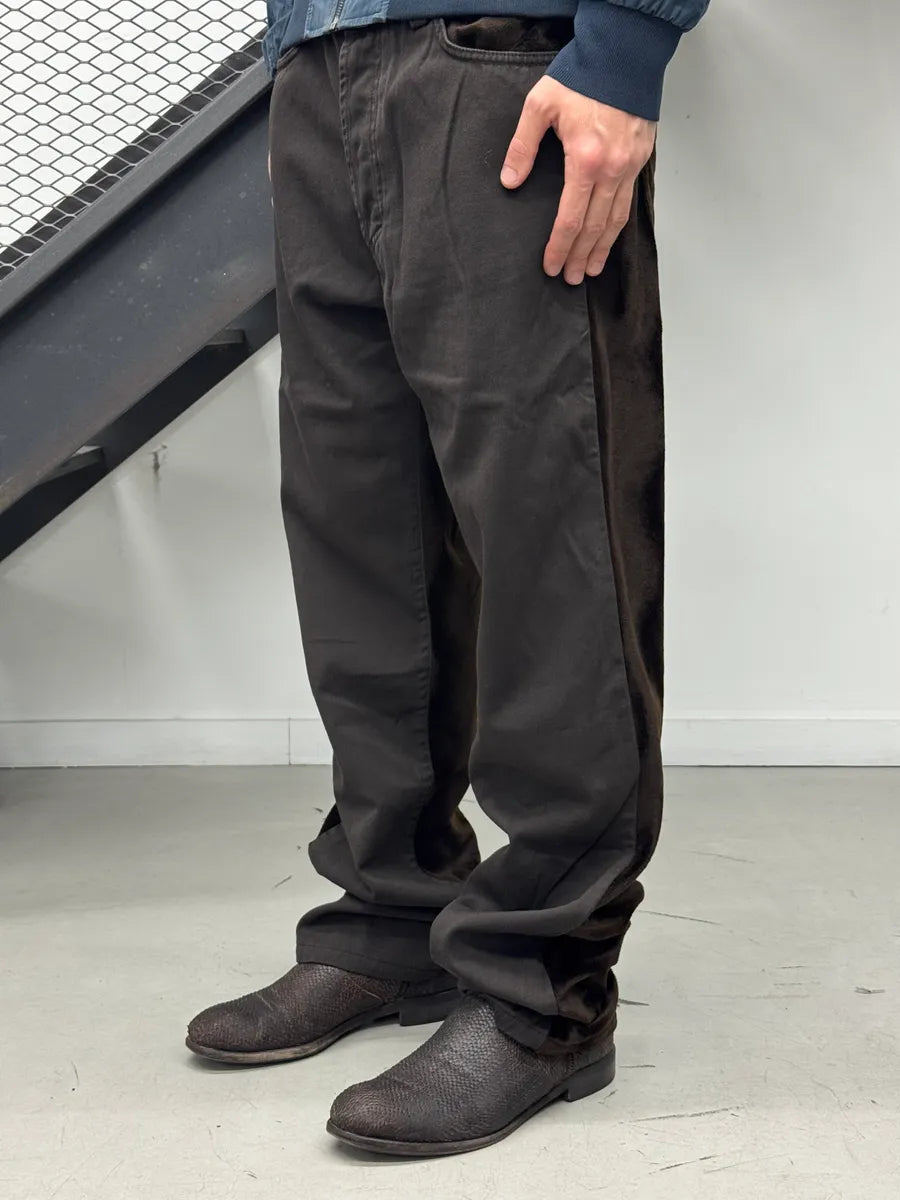 2000s Versace Brown Two Tone Contrast Velvet Panel Pants YxeTZkDE 4