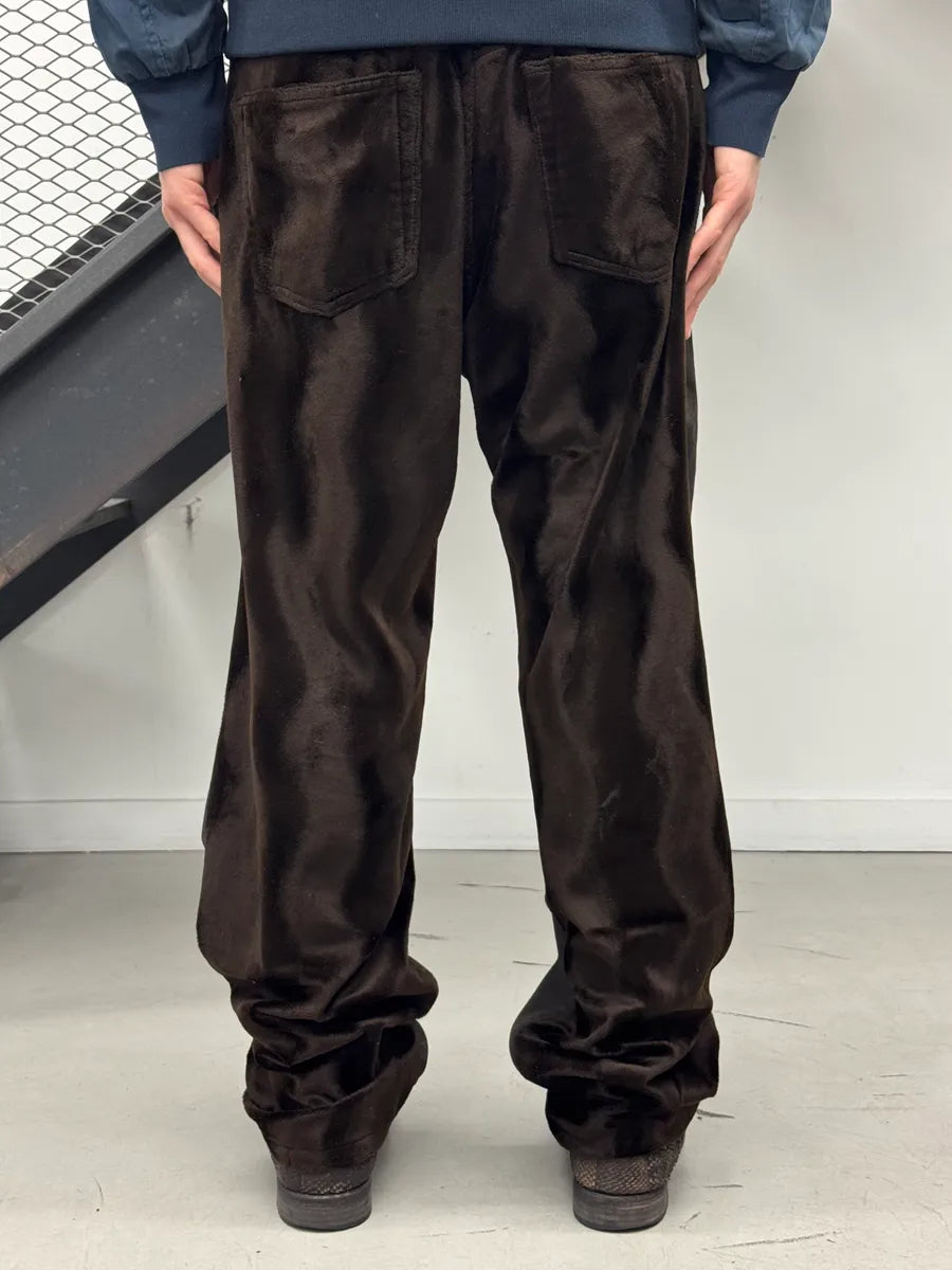 2000s Versace Brown Two Tone Contrast Velvet Panel Pants YxeTZkDE 0