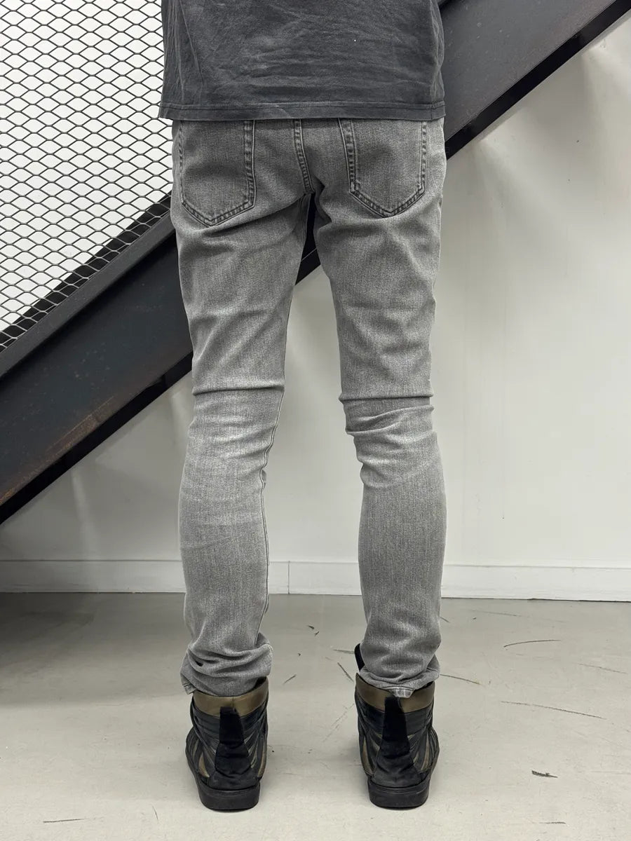 Saint Laurent Washed Grey Denim Washed Slim Jeans rZqcLIXl 3
