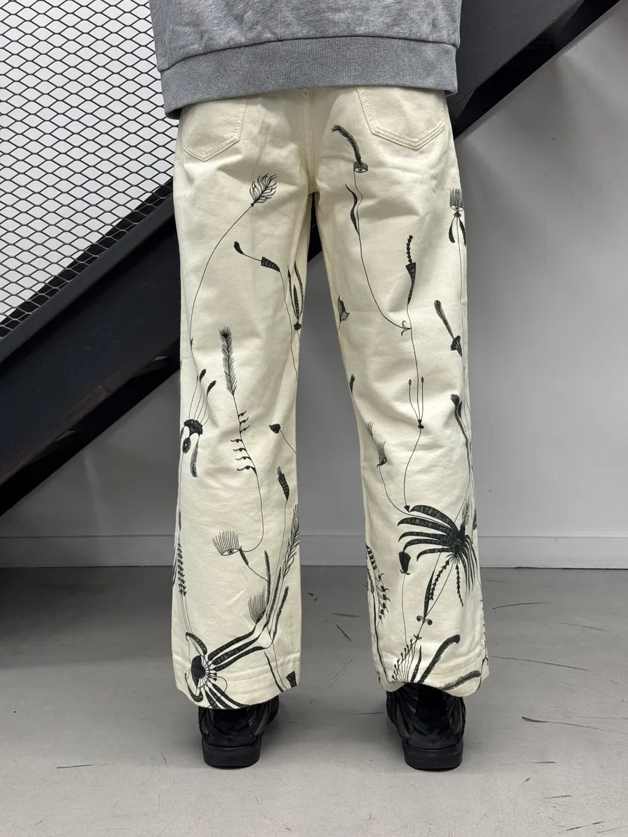 Dries Van Noten Off-White Botanical Print Jeans iFJXPaz 4
