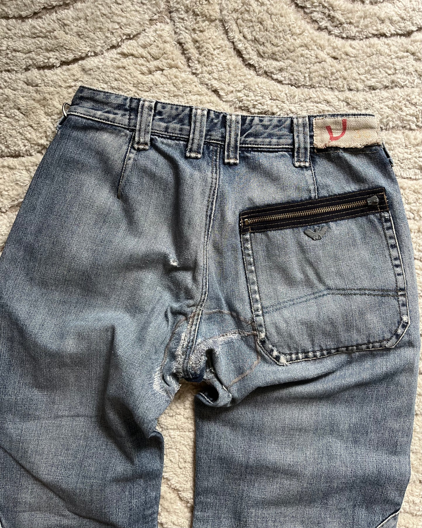 00s Armani Retro Revival Cargo Jeans (M)