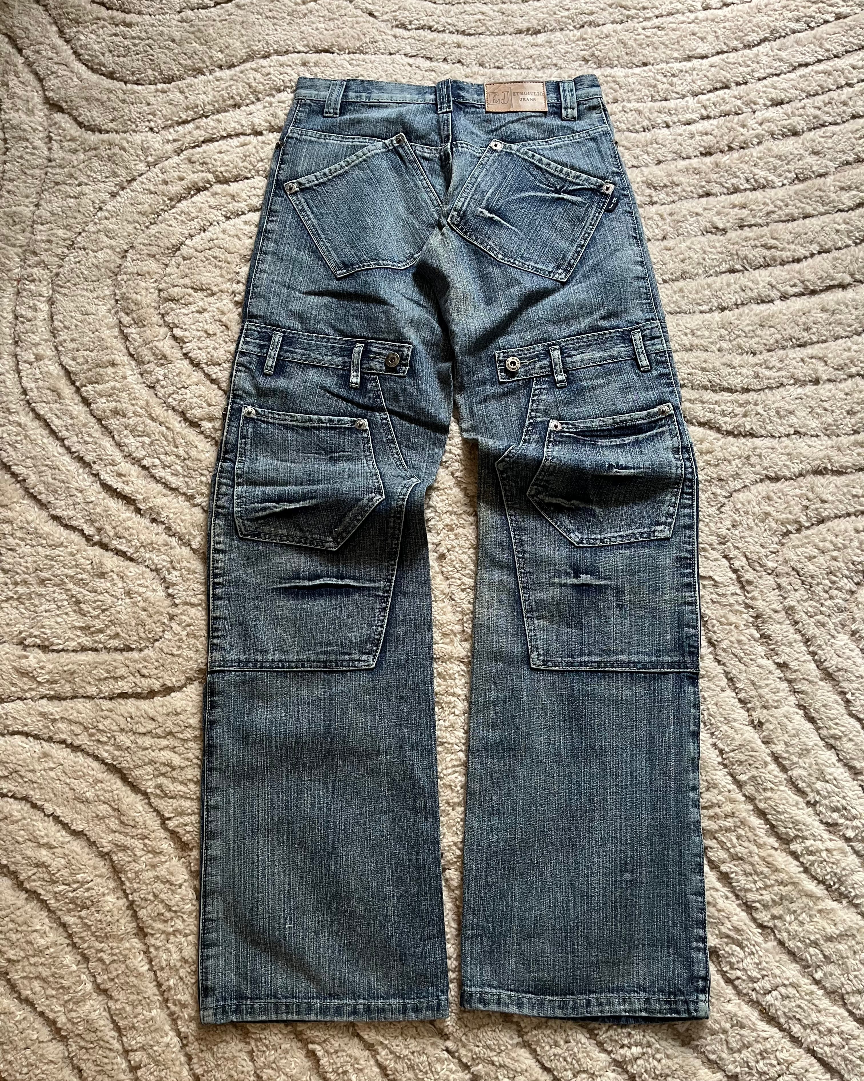 2012 絶妙なデュアルポケットボタン付きニージーンズ (S)