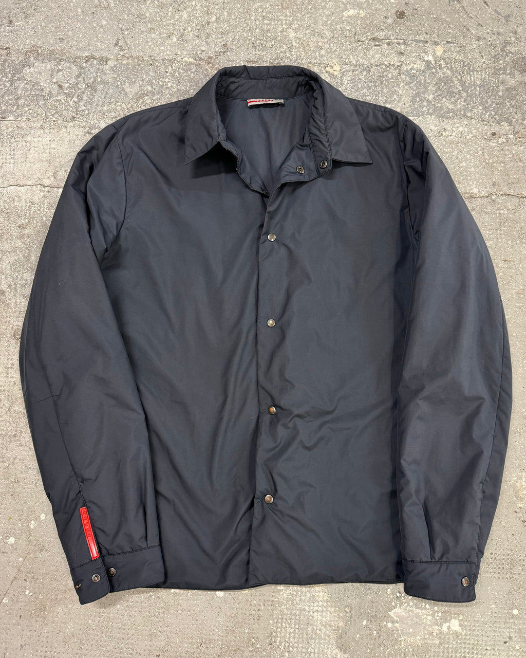 2000s Prada Linea Rossa Tactical Navy Light Buttoned Jacket (M)