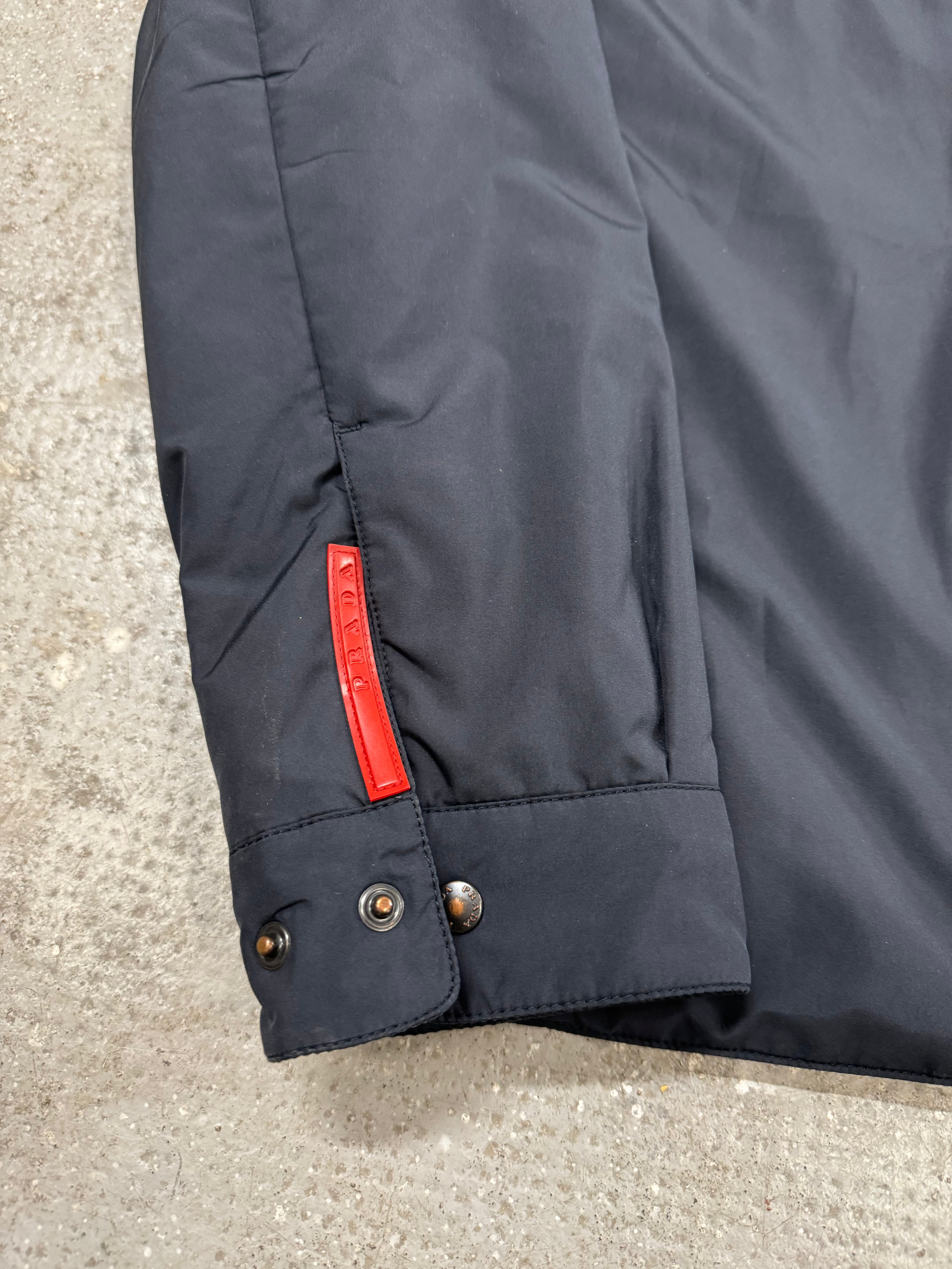 2000s Prada Linea Rossa Tactical Navy Light Buttoned Jacket (M)
