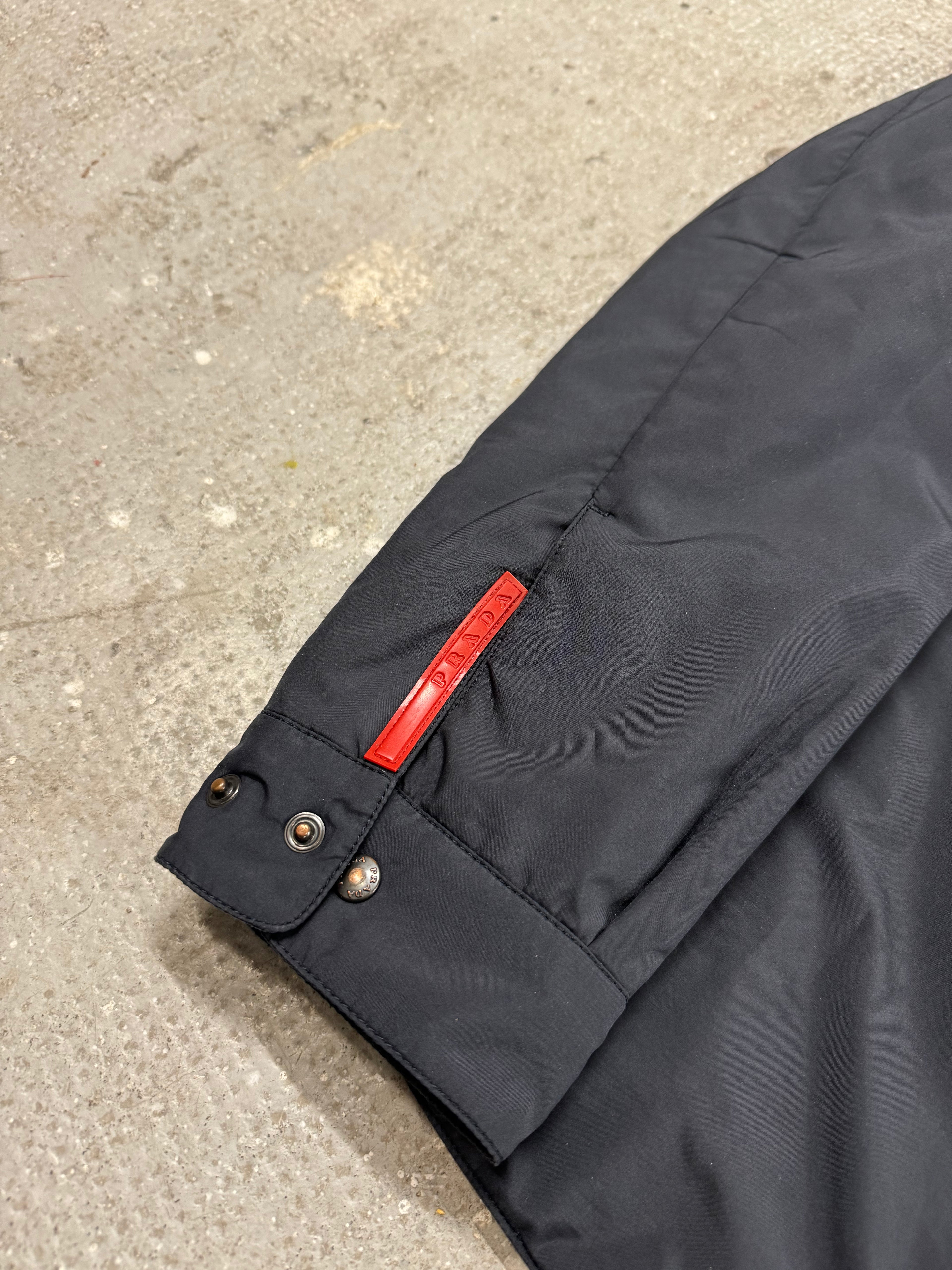 2000s Prada Linea Rossa Tactical Navy Light Buttoned Jacket (M)