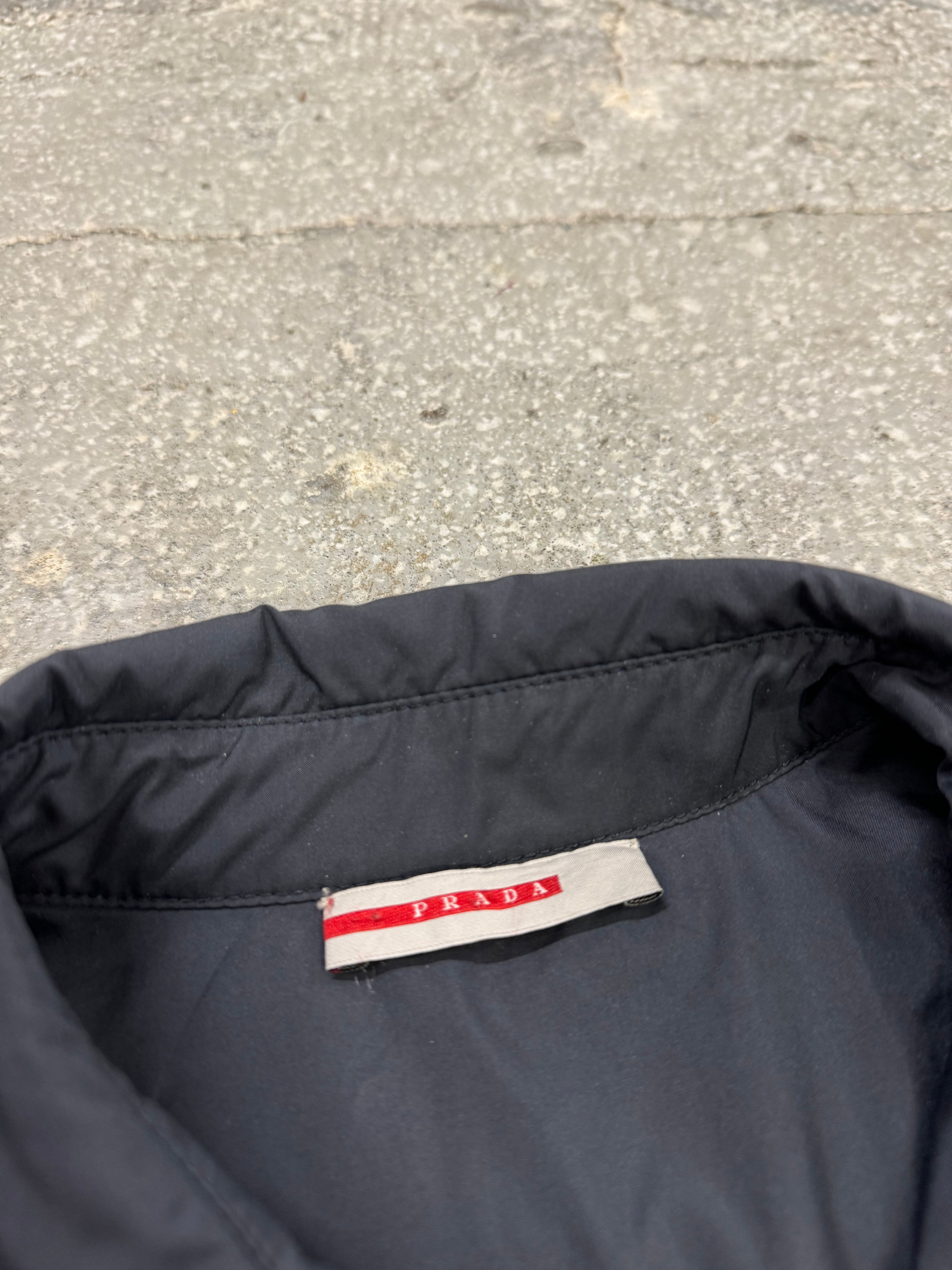 2000s Prada Linea Rossa Tactical Navy Light Buttoned Jacket (M)