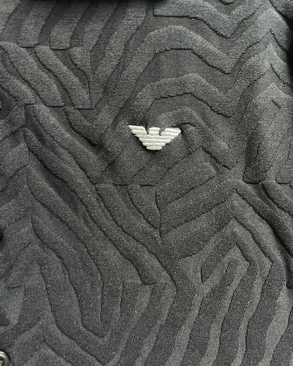 00s Armani Black Relief Masterpiece Shirt (S)