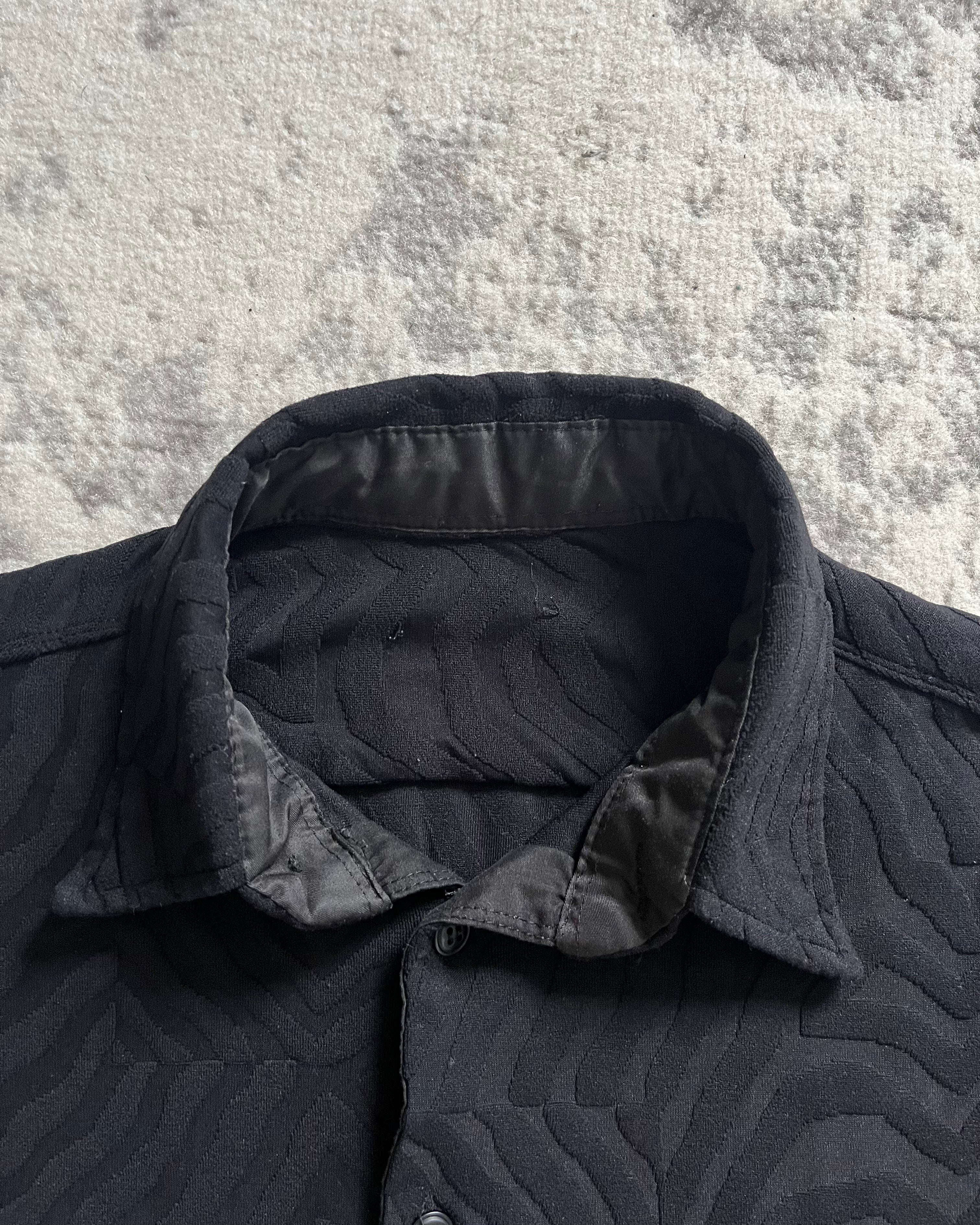 00s アルマーニ ブラック レリーフ マスターピース シャツ (S)