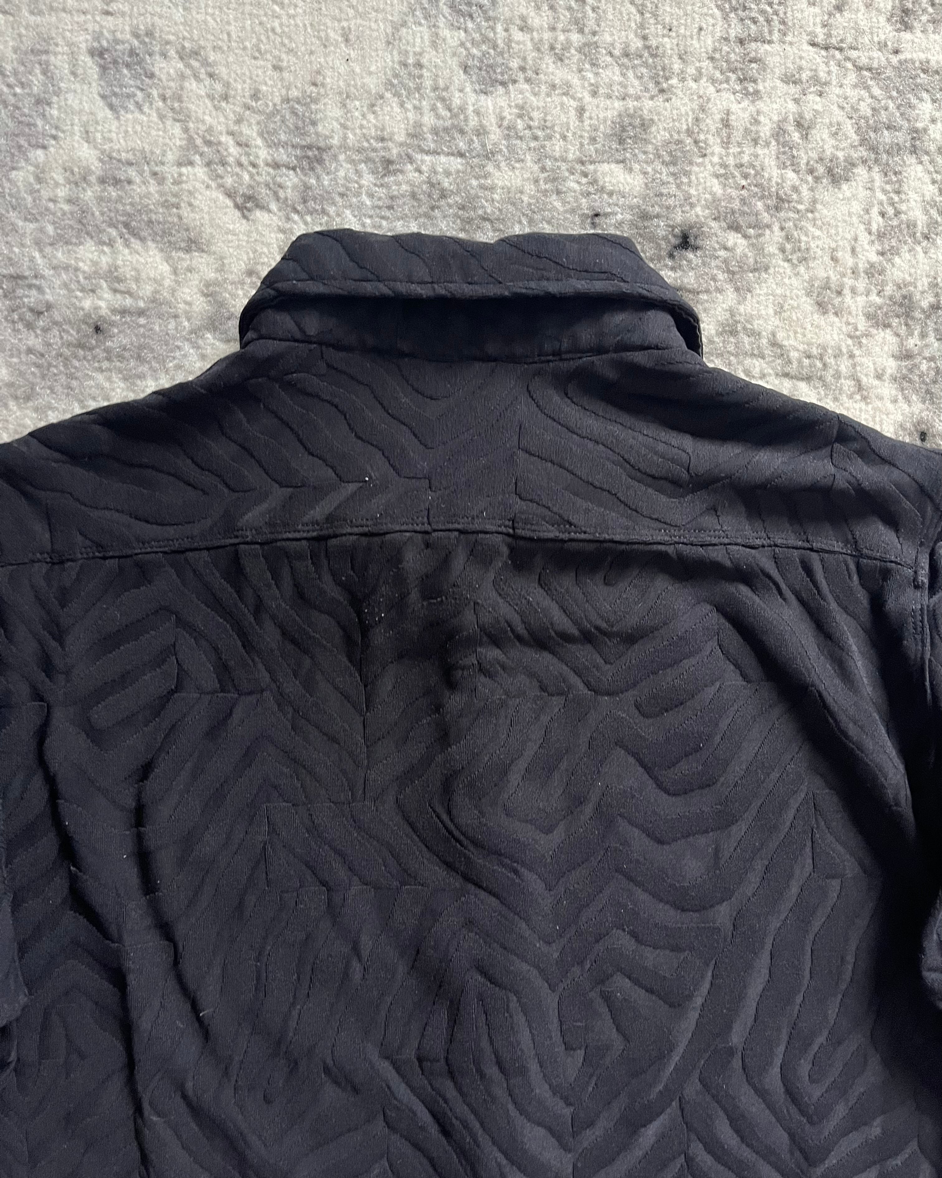 00s アルマーニ ブラック レリーフ マスターピース シャツ (S)