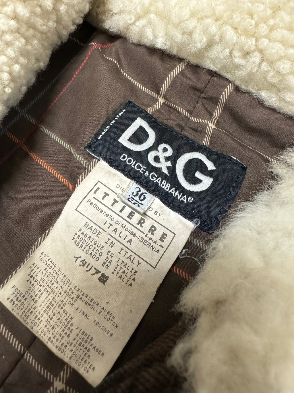 AW2005 Dolce & Gabbana Shearling Denim Leather Jacket (M/L)