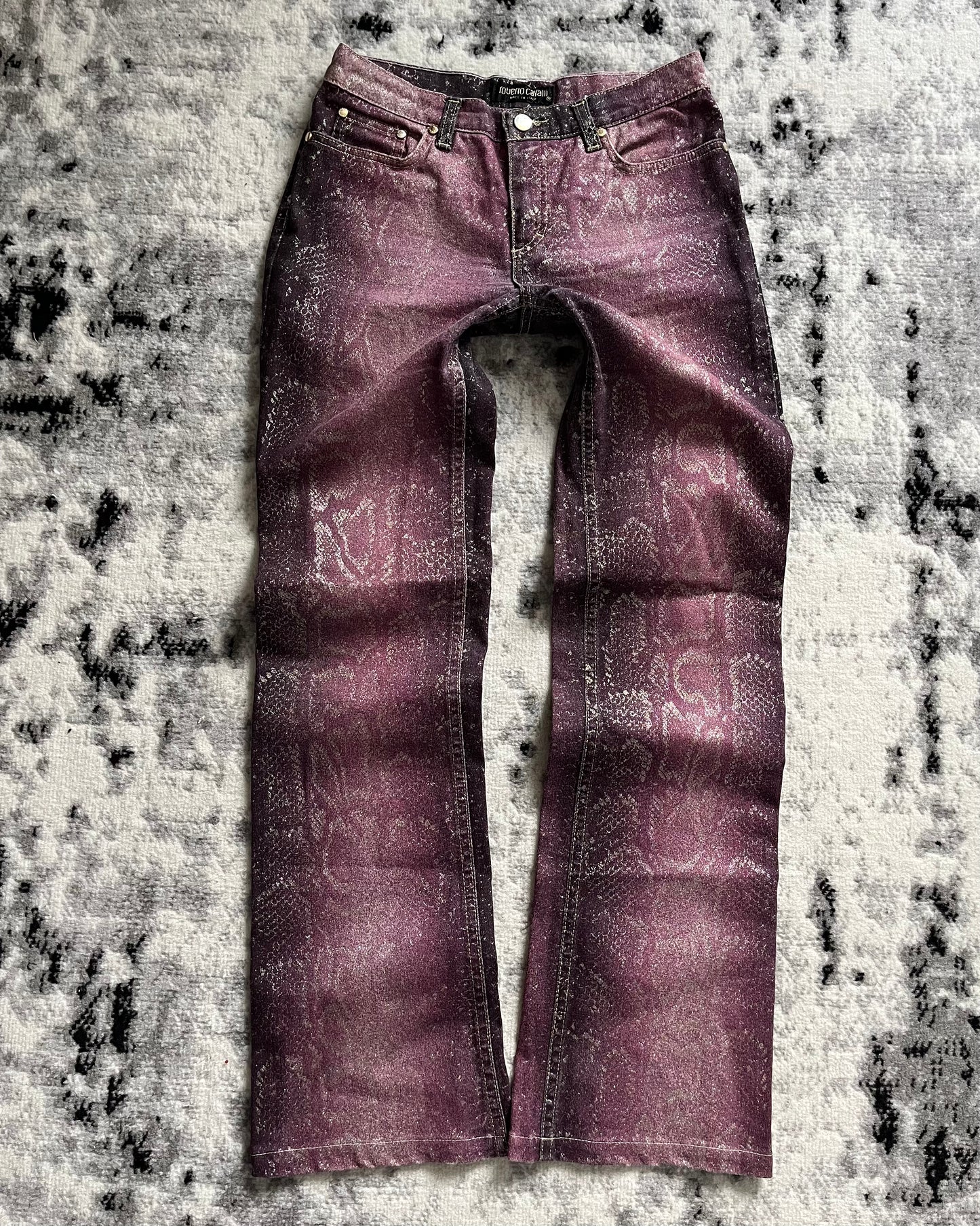 AW99 Roberto Cavalli Purple Python Skin Legend Pants (S)