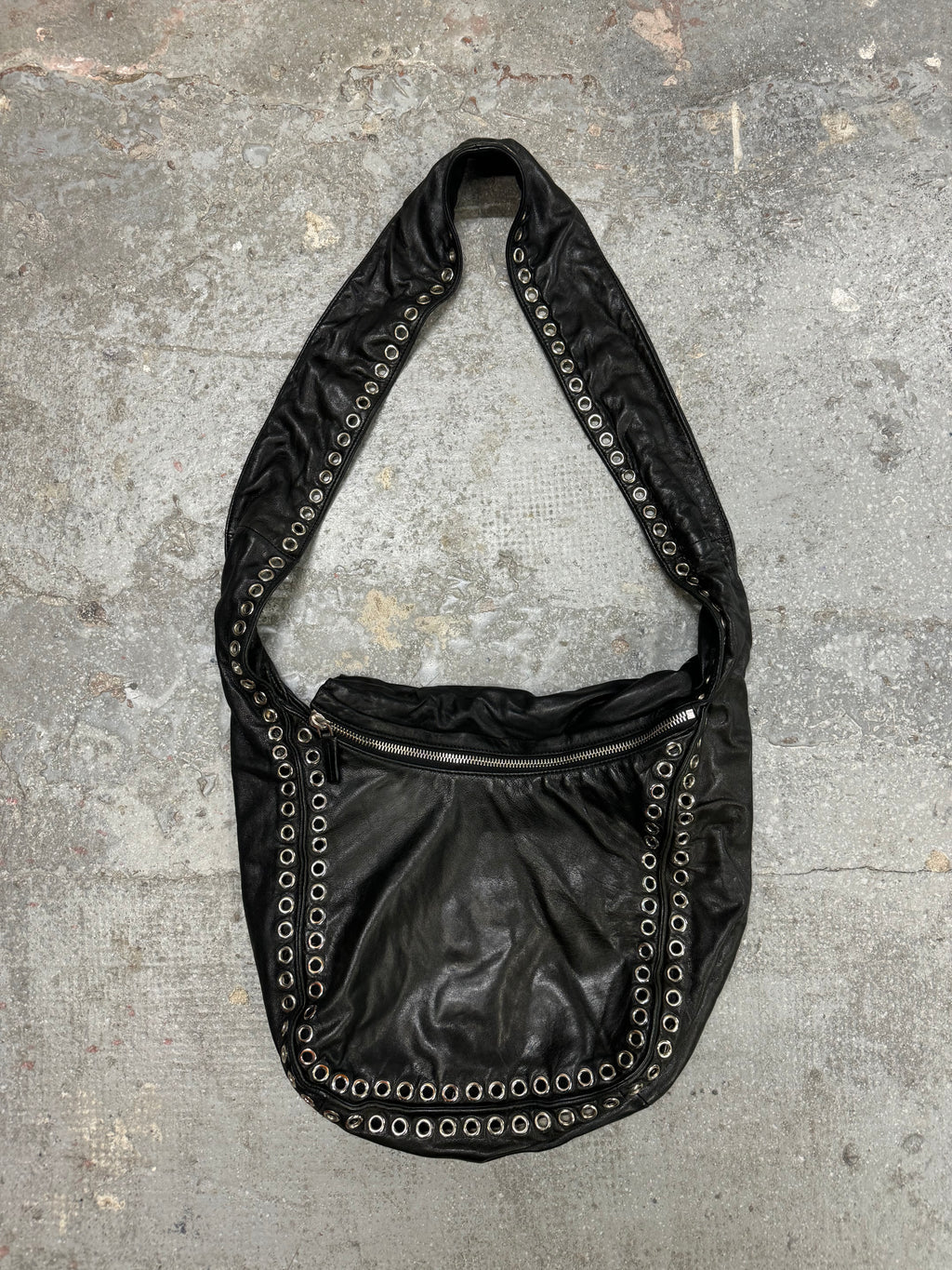Marni Rock Embellished Black Leather Metallic Avant-Garde Bag (OS)