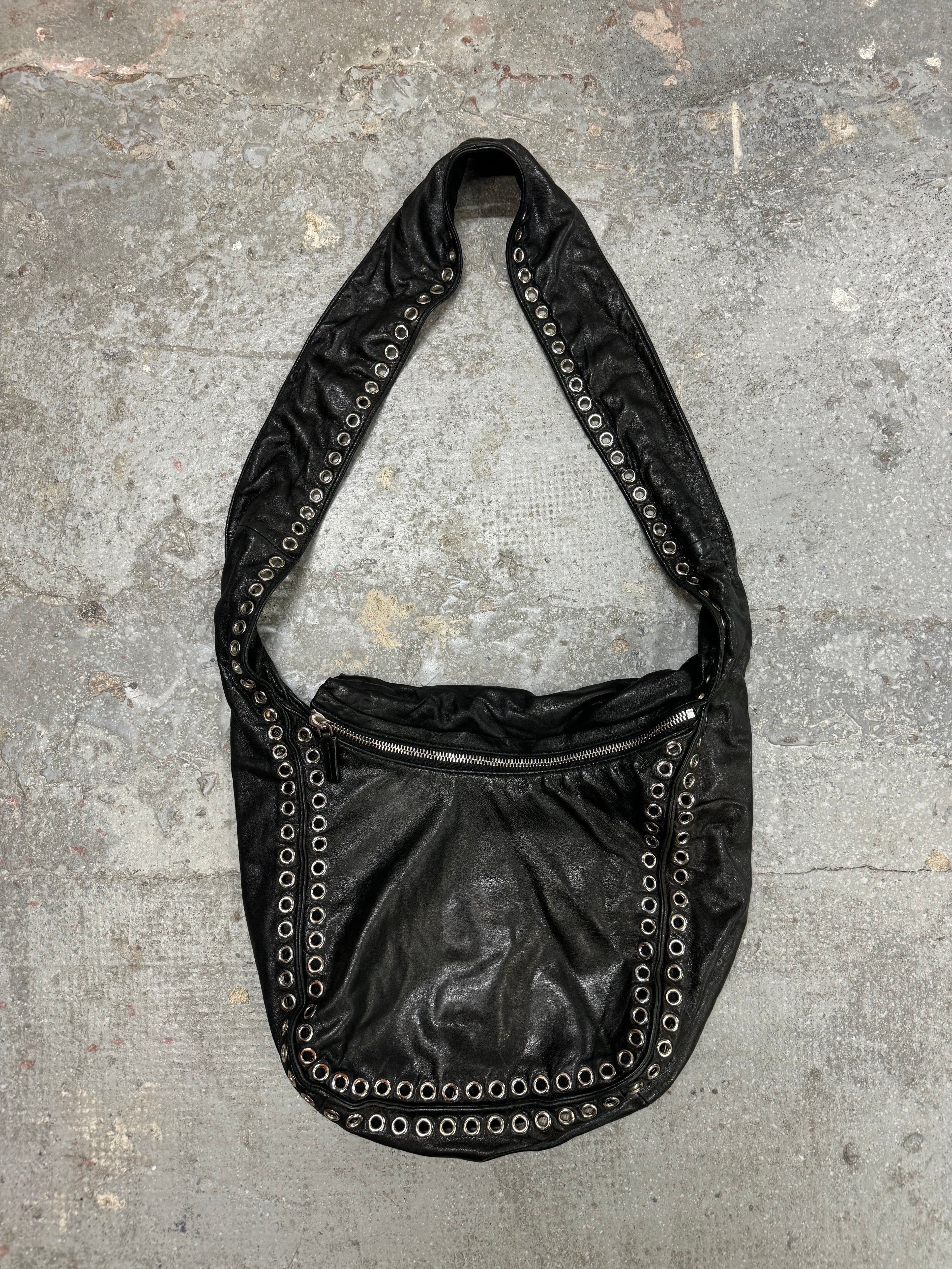 Marni Rock Embellished Black Leather Metallic Avant-Garde Bag (OS)